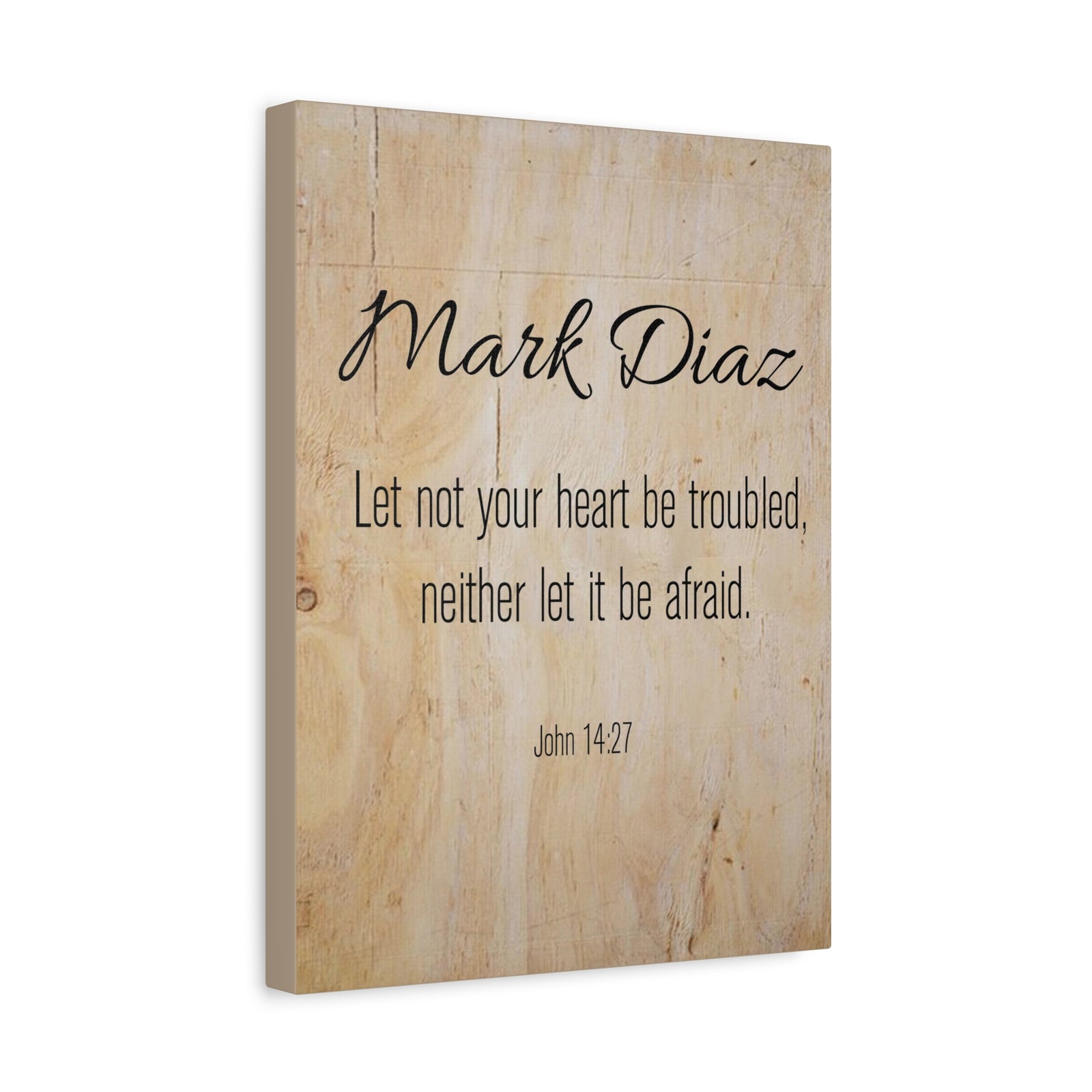 Scripture Walls Personalized No Fear No Trouble John 14:27 Bible Chapter Canvas Christian Wall Art Ready to Hang-Express Your Love Gifts