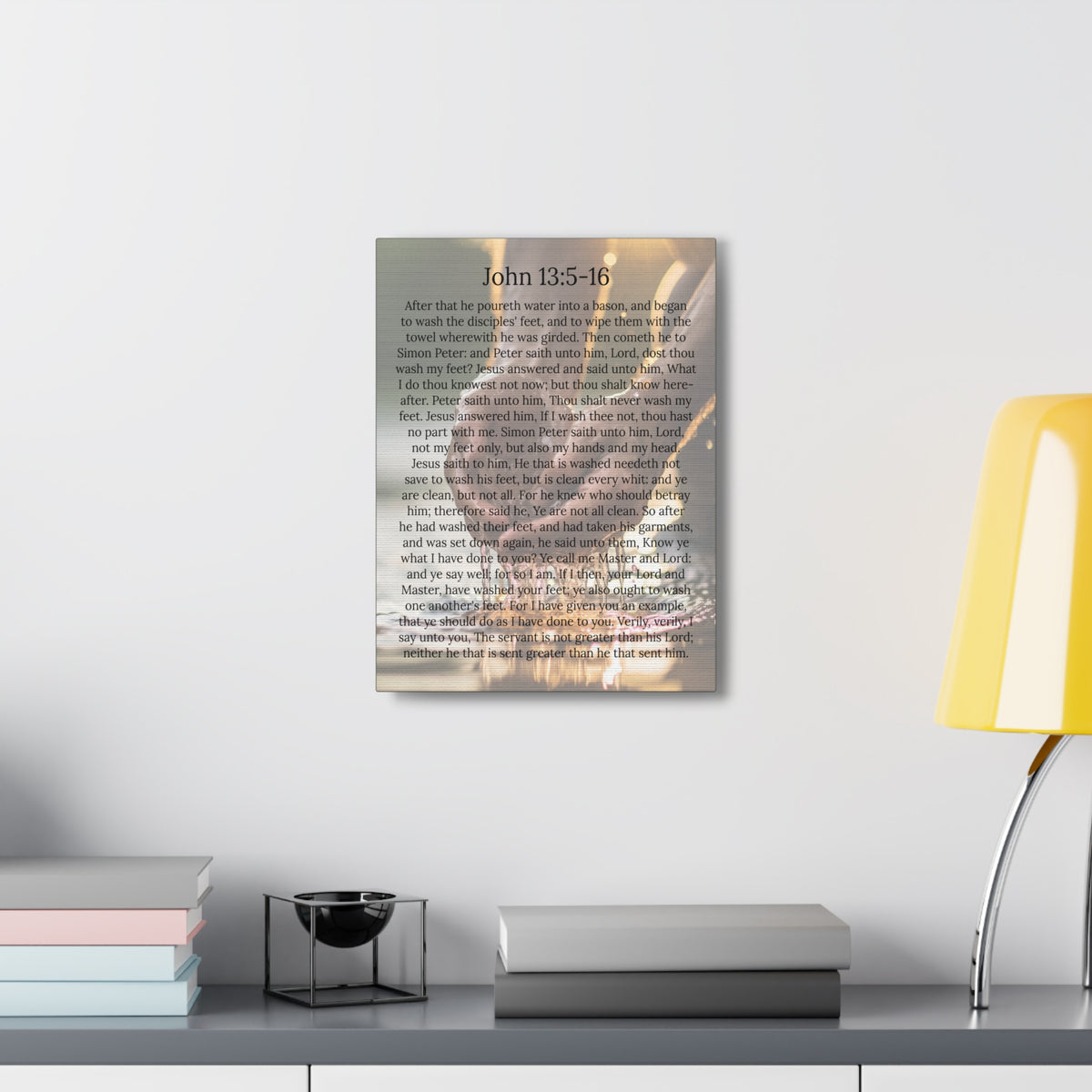 Scripture Walls Footwashing John 13:5-16 Christ Christian Wall Art Print Ready to Hang Unframed-Express Your Love Gifts