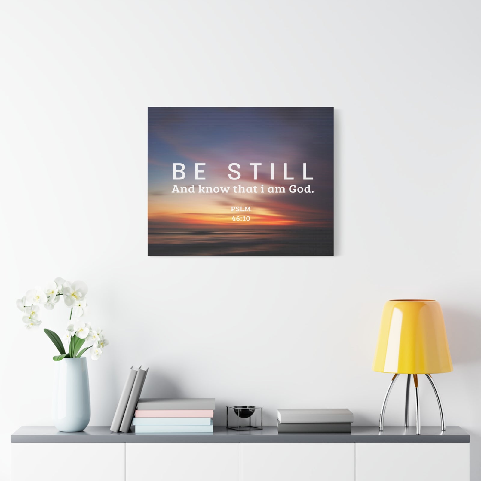 Scripture Canvas Be Still Psalm 46:10 Christian Wall Art Bible Verse Print Ready to Hang-Express Your Love Gifts
