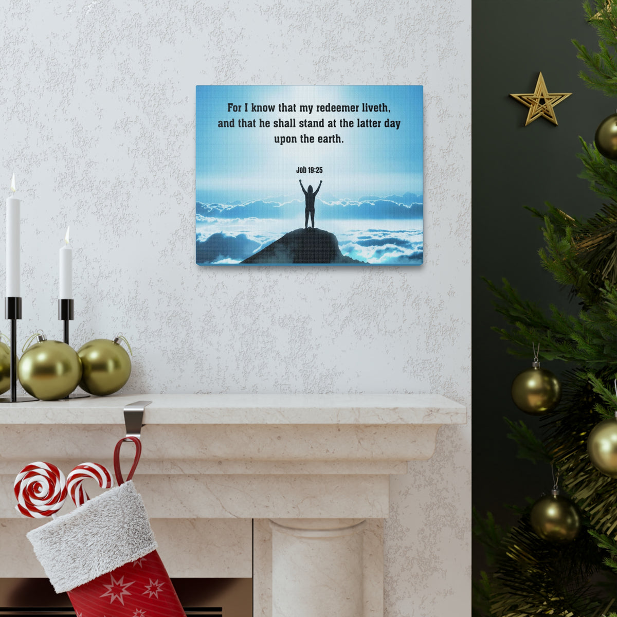 Scripture Walls For I Know Job 19:25 Christian Wall Art Print Ready to Hang Unframed-Express Your Love Gifts