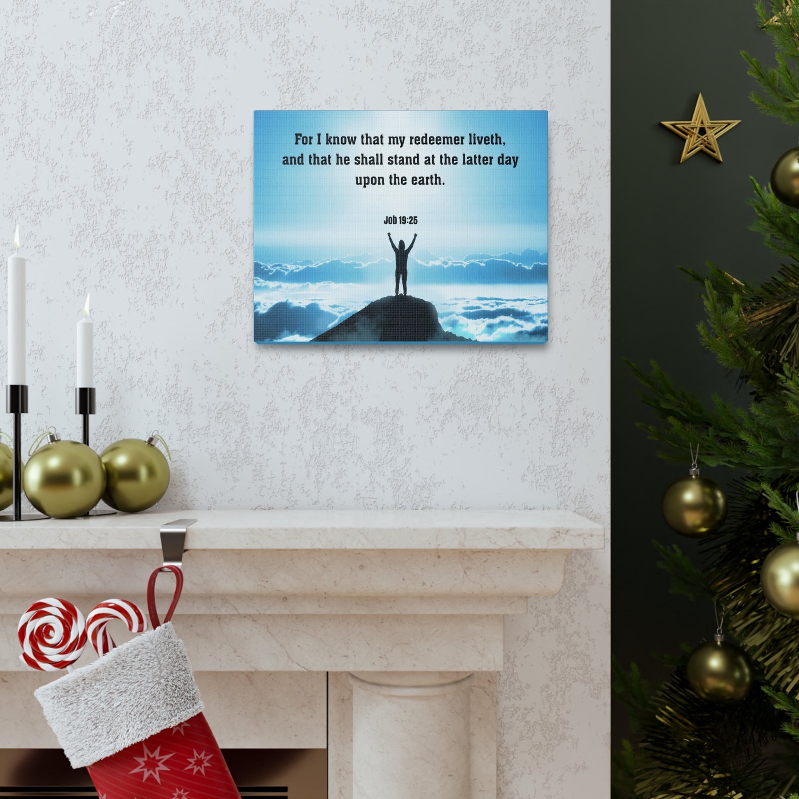 Scripture Walls For I Know Job 19:25 Christian Wall Art Print Ready to Hang Unframed-Express Your Love Gifts