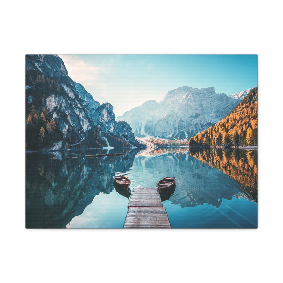 Mountain Valley Clear Lake Nature Wilderness Photography Canvas Wall Art for Home Decor Ready-to-Hang-Express Your Love Gifts