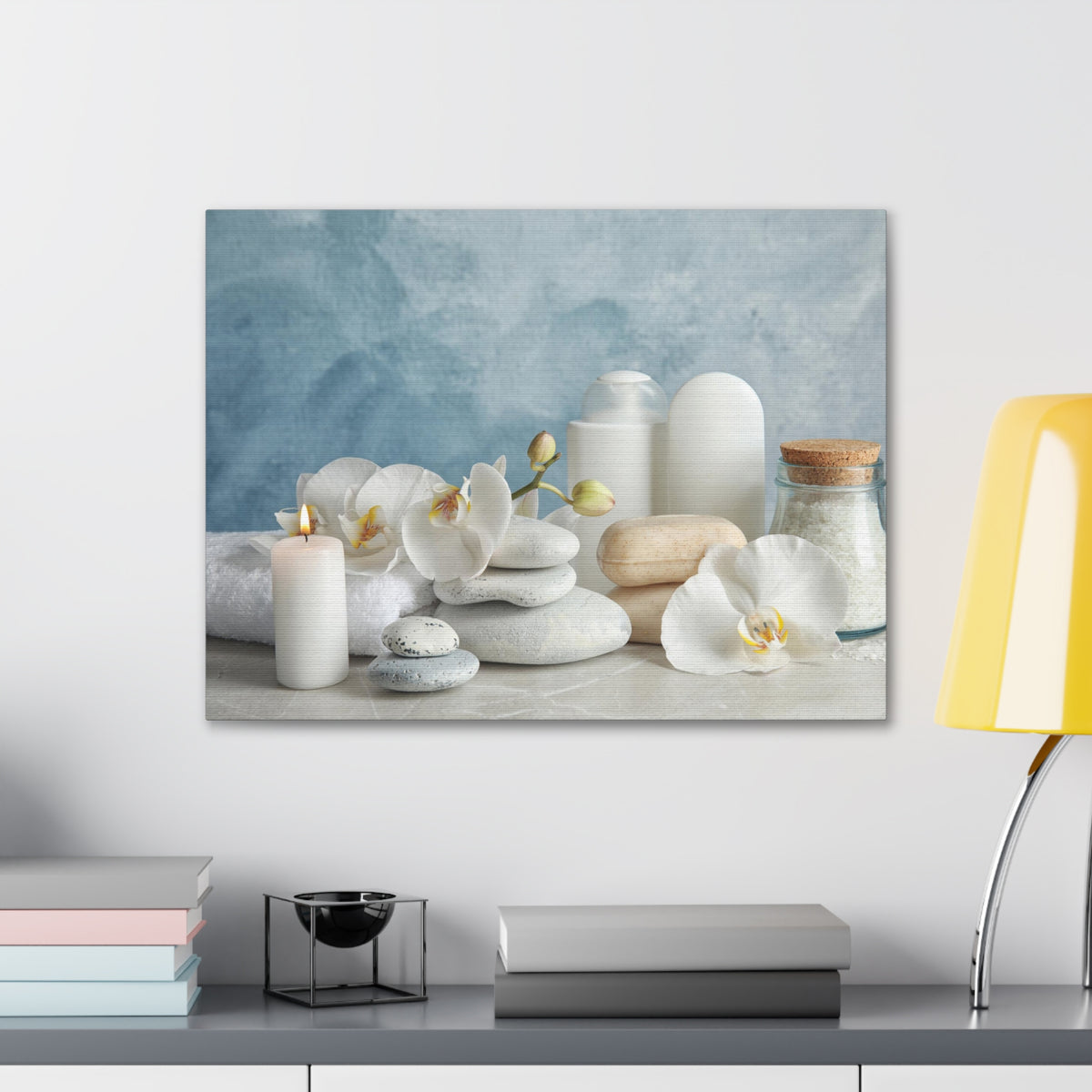 Stones on Light Table Forest Floral Nature Photography Canvas Wall Art for Home Decor Ready-to-Hang-Express Your Love Gifts