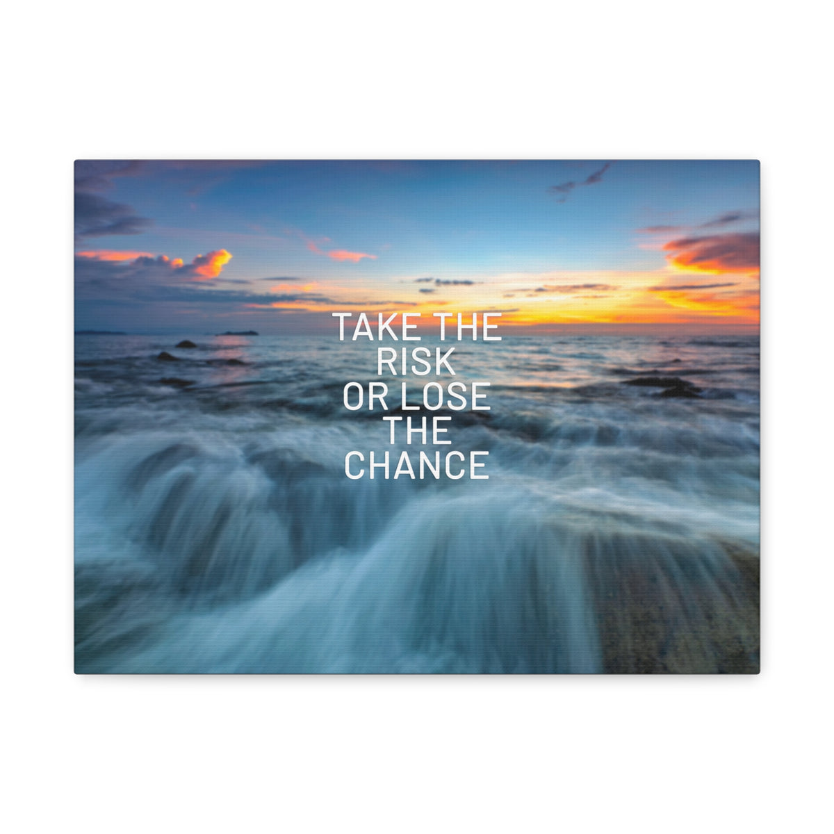 Inspirational Quote Canvas Take The Risk Motivational Print Ready to Hang Artwork-Express Your Love Gifts