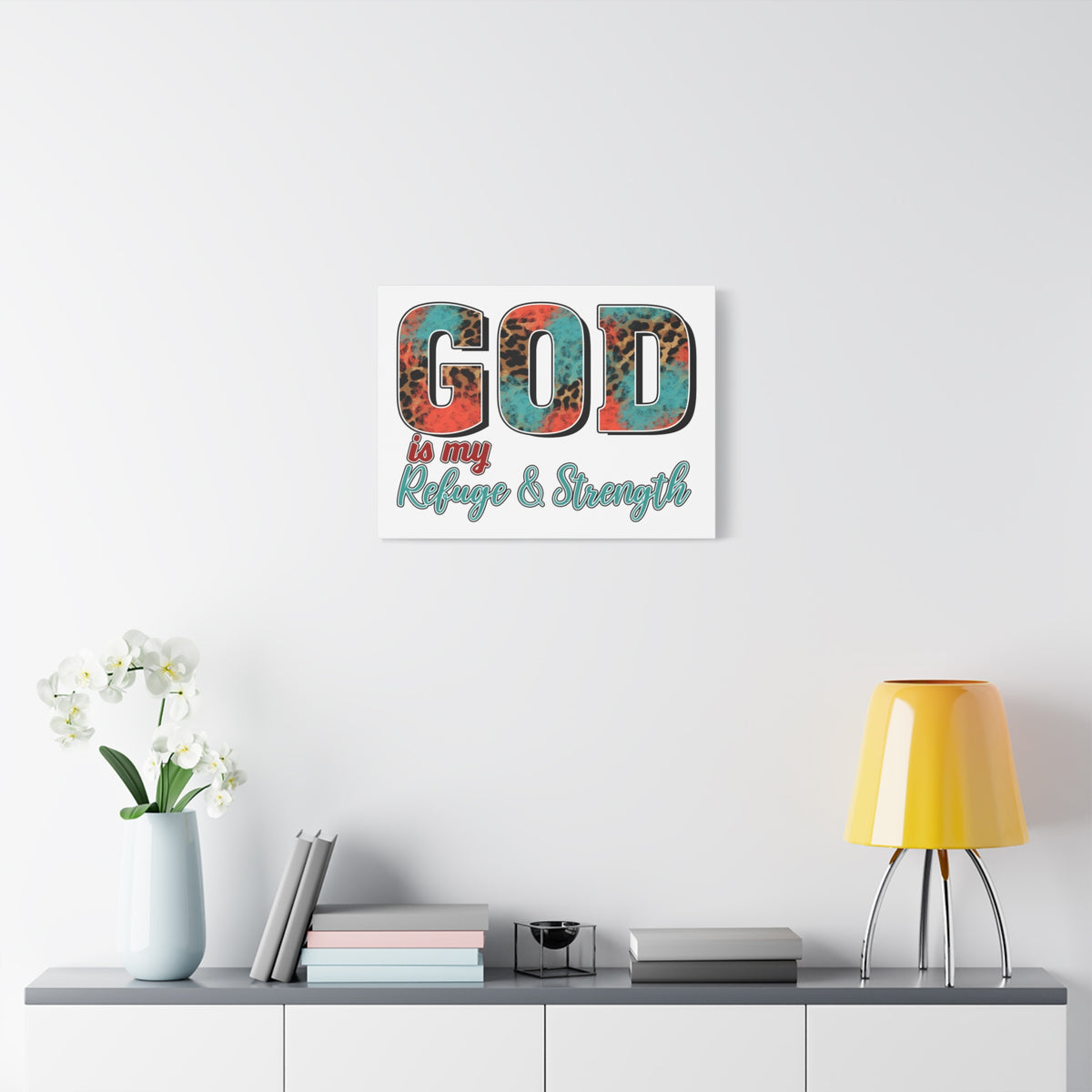 Scripture Walls My Refuge My Strength Bible Verse Canvas Christian Wall Art Ready to Hang Unframed-Express Your Love Gifts