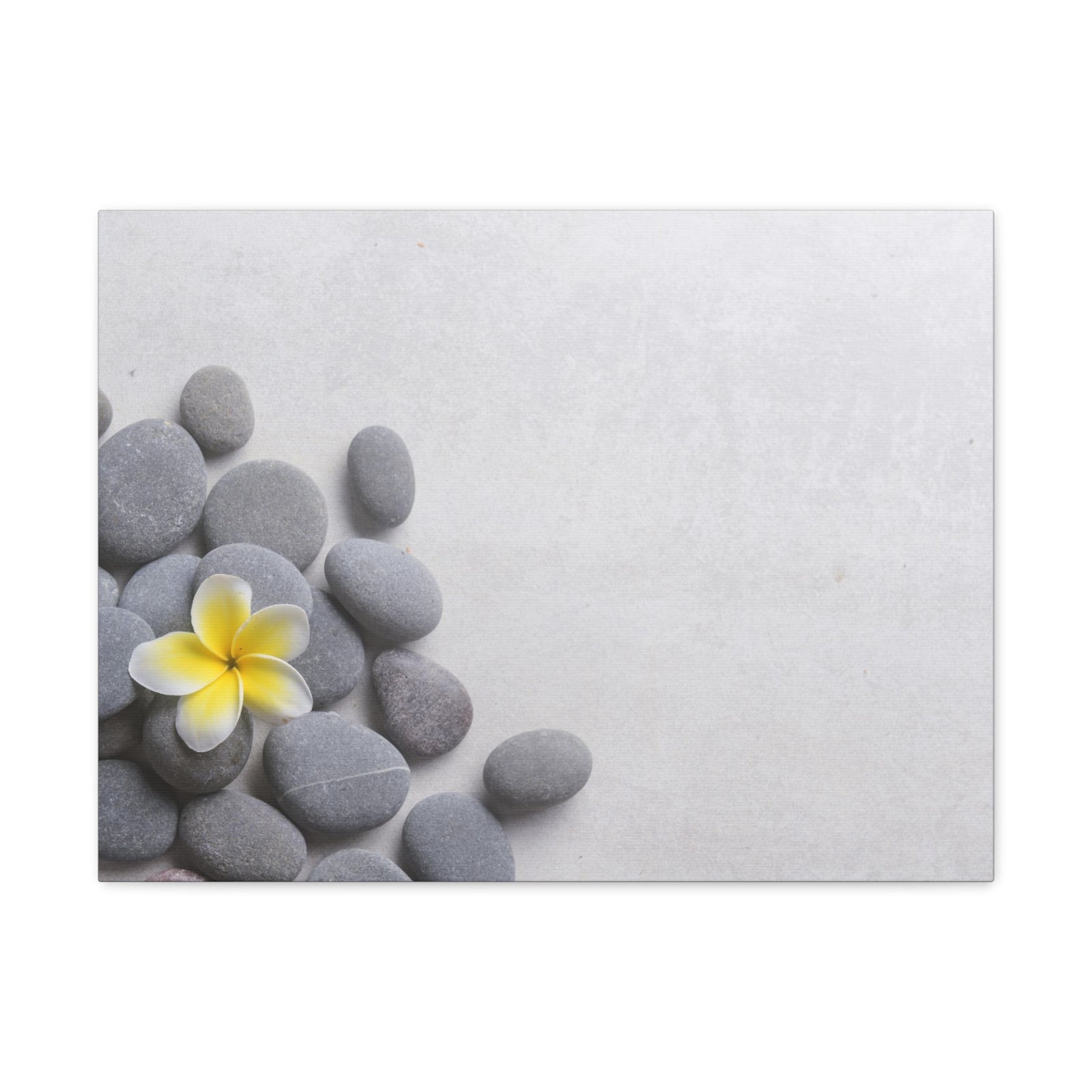 Frangipani and Zen Stones Forest Floral Nature Photography Canvas Wall Art for Home Decor Ready-to-Hang-Express Your Love Gifts