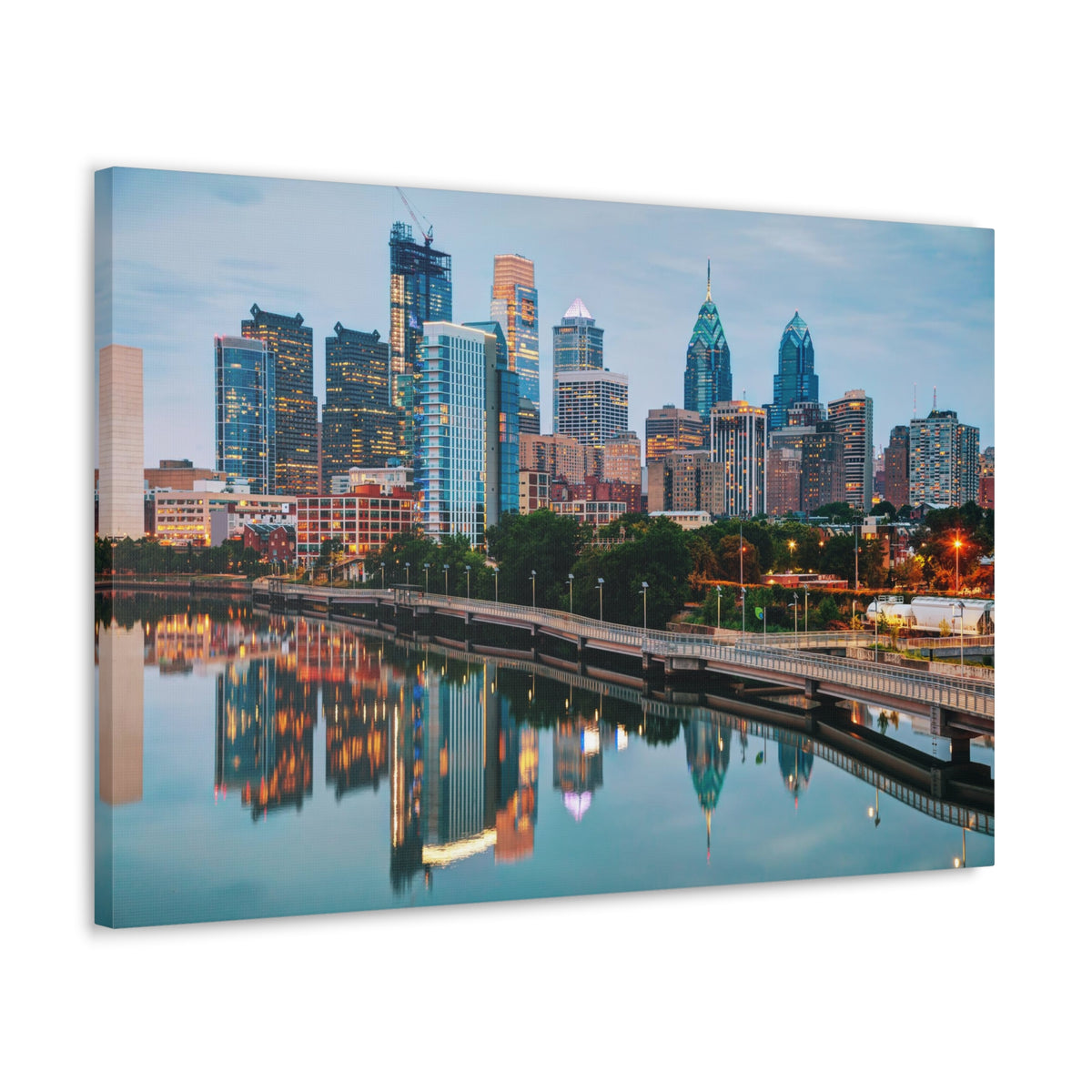 Philadelphia Daytime Skyline Canvas Artwork High-Quality Breathtaking Stunning Cityscape for Home Decor Ready to Hang-Express Your Love Gifts