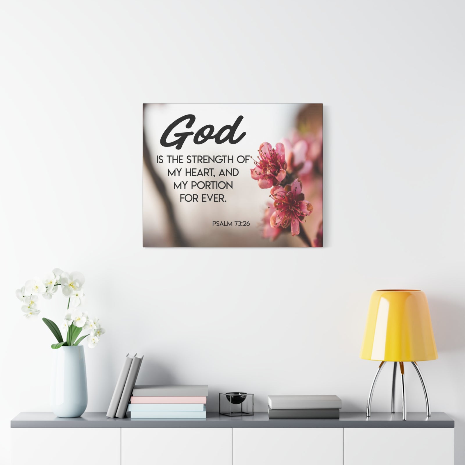 Bible Verse Canvas God is My Strength Psalm 73:26 Wall Art Christian Home Decor-Express Your Love Gifts