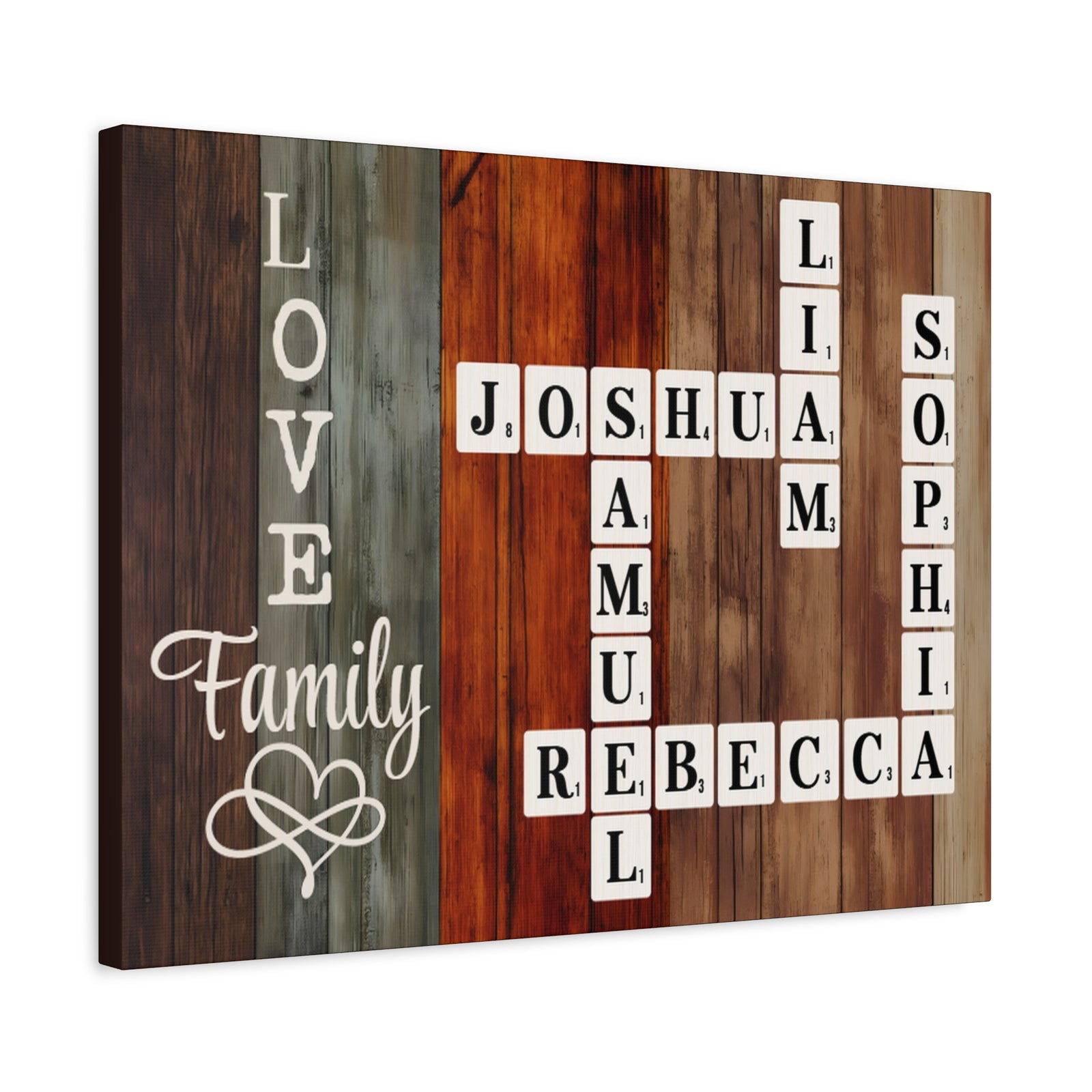 Personalized Scrabble Name Love Family Motivational Wall Art Print Ready to Hang-Express Your Love Gifts