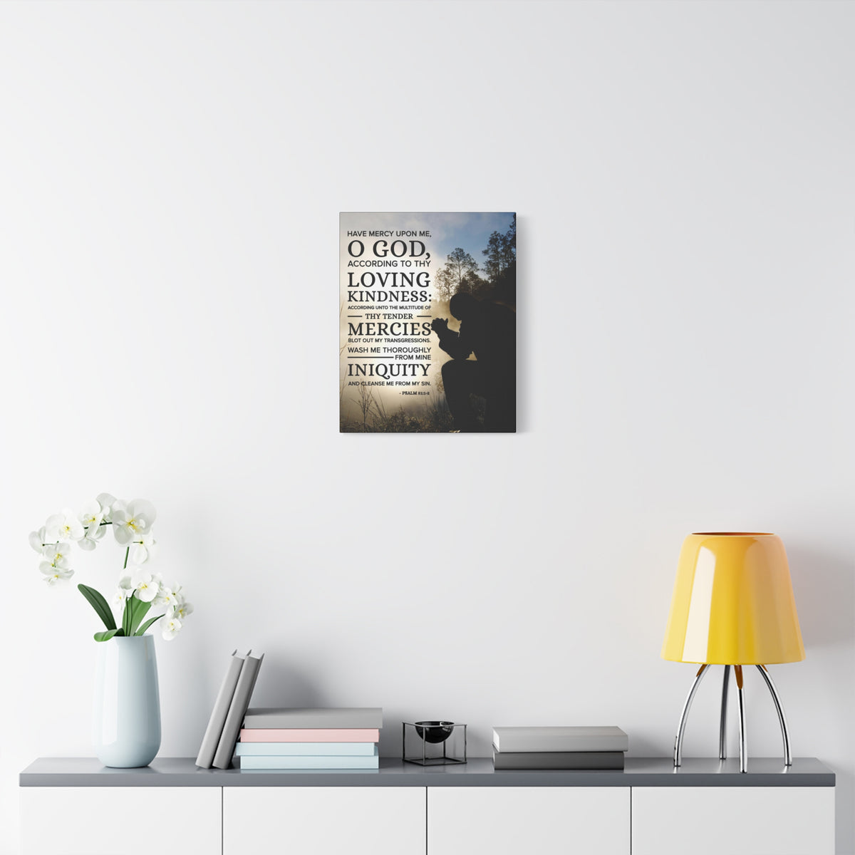 Scripture Canvas Have Mercy Upon Me Psalm 51:12 Christian Wall Art Bible Verse Print Ready to Hang-Express Your Love Gifts