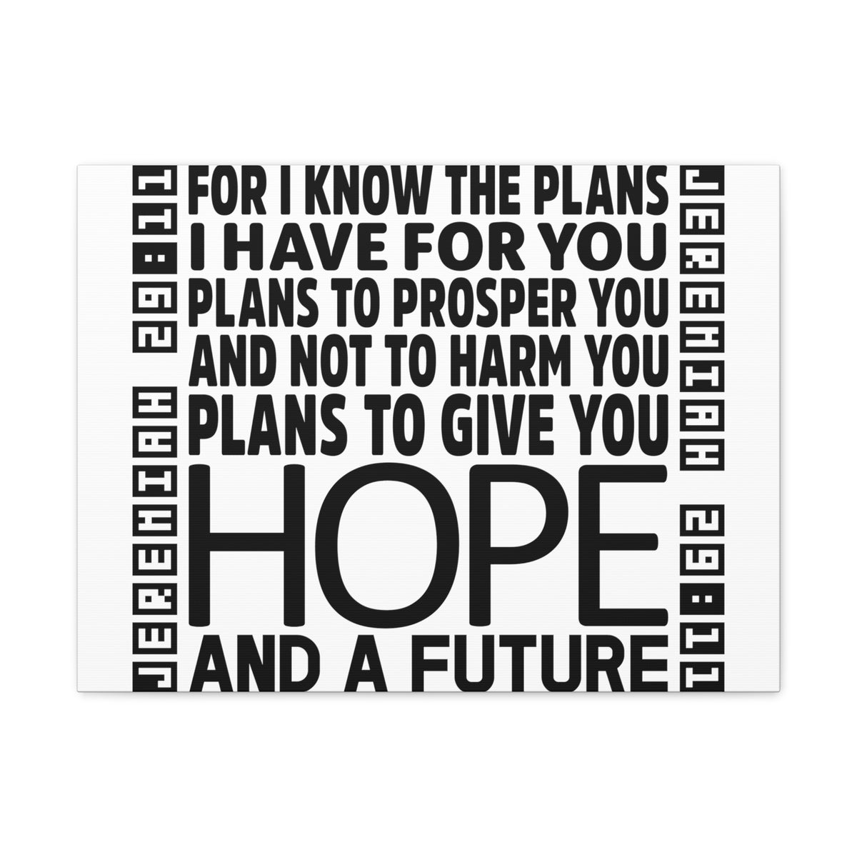 Scripture Walls Jeremiah 29:11 Hope and Future Bible Verse Canvas Christian Wall Art Ready to Hang Unframed-Express Your Love Gifts