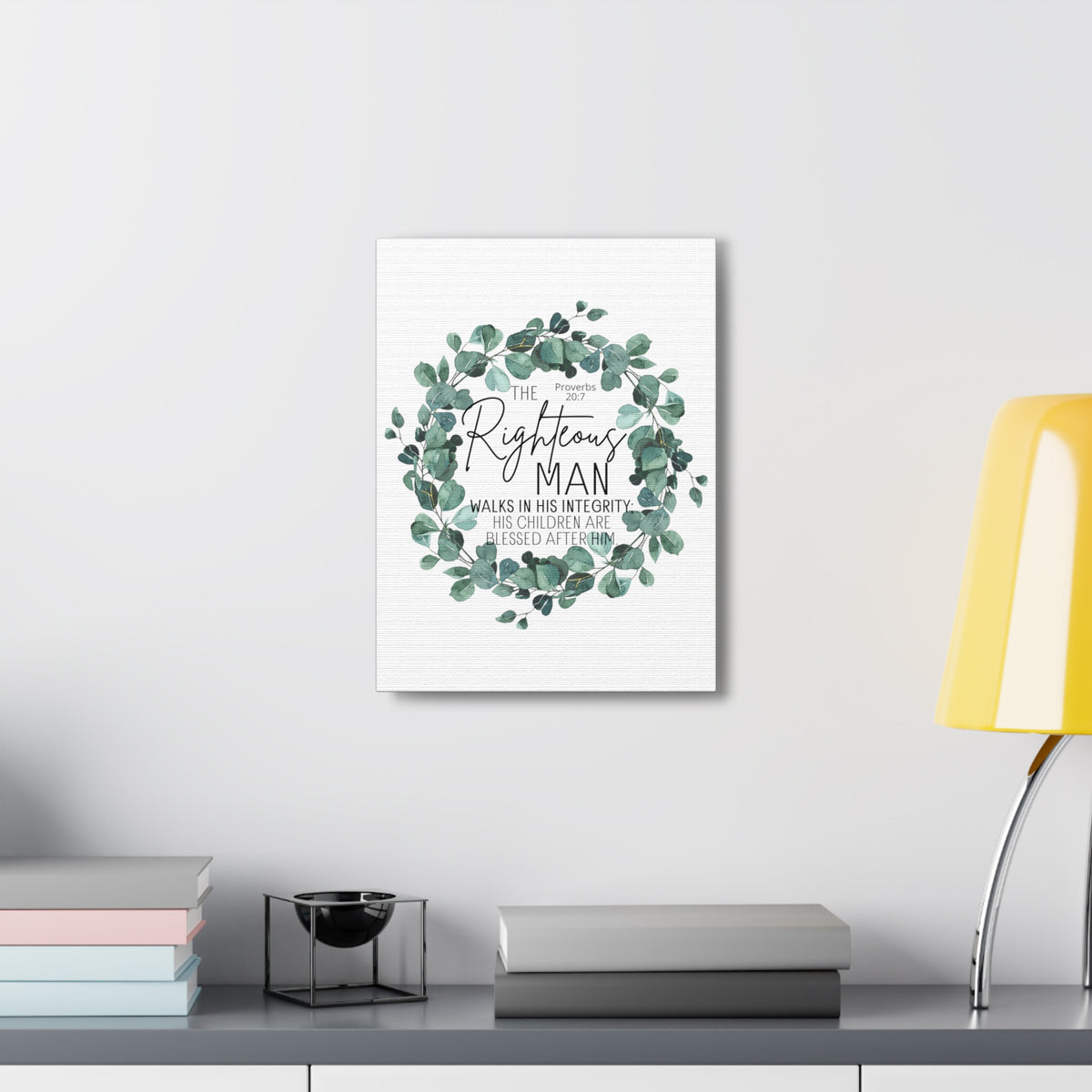 Scripture Walls Proverbs 20:7 The Righteous Man Bible Verse Canvas Christian Wall Art Ready to Hang Unframed-Express Your Love Gifts