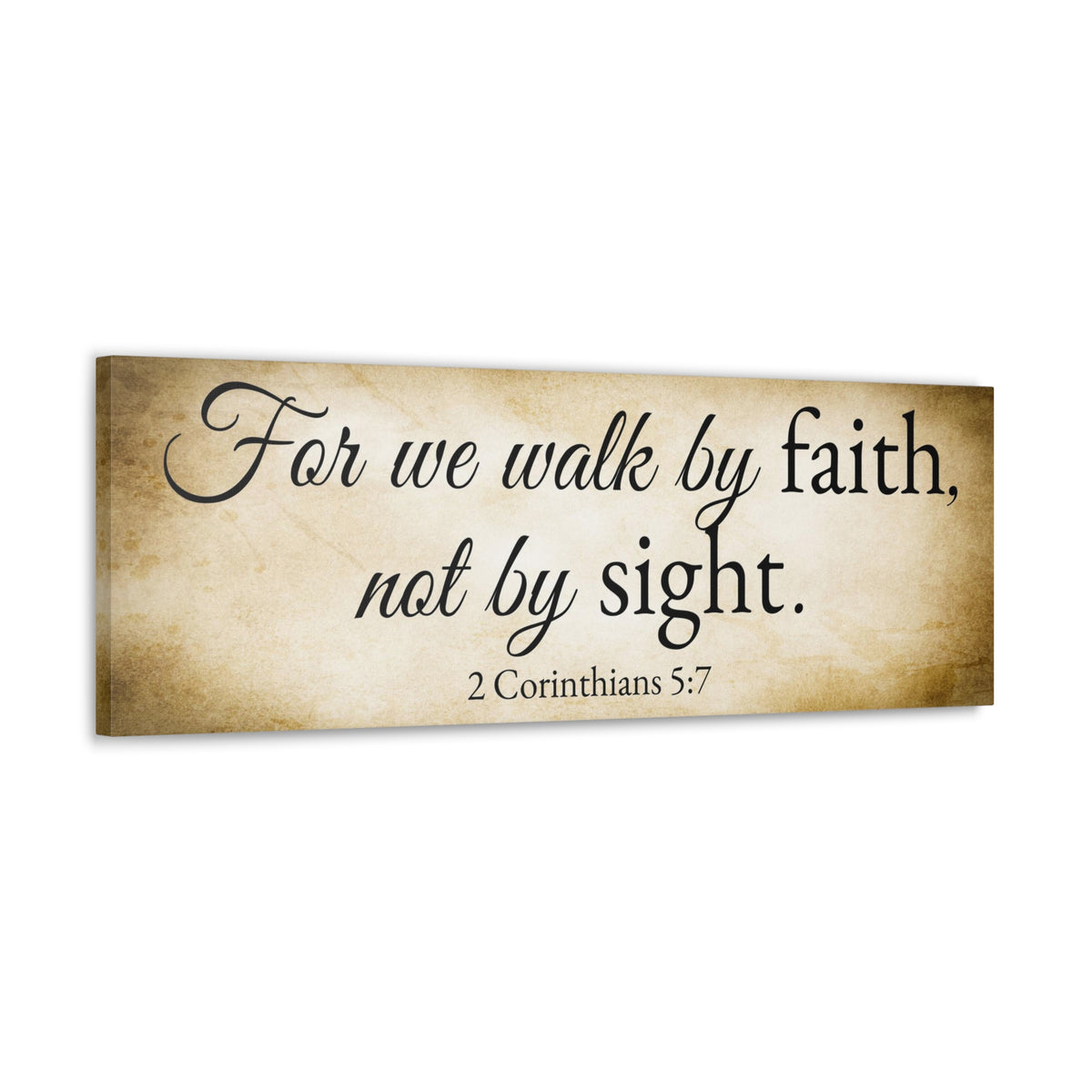 Scripture Walls 2 Corinthians 5:7 Gold Bible Verse Canvas Christian Wall Art Ready to Hang Unframed-Express Your Love Gifts