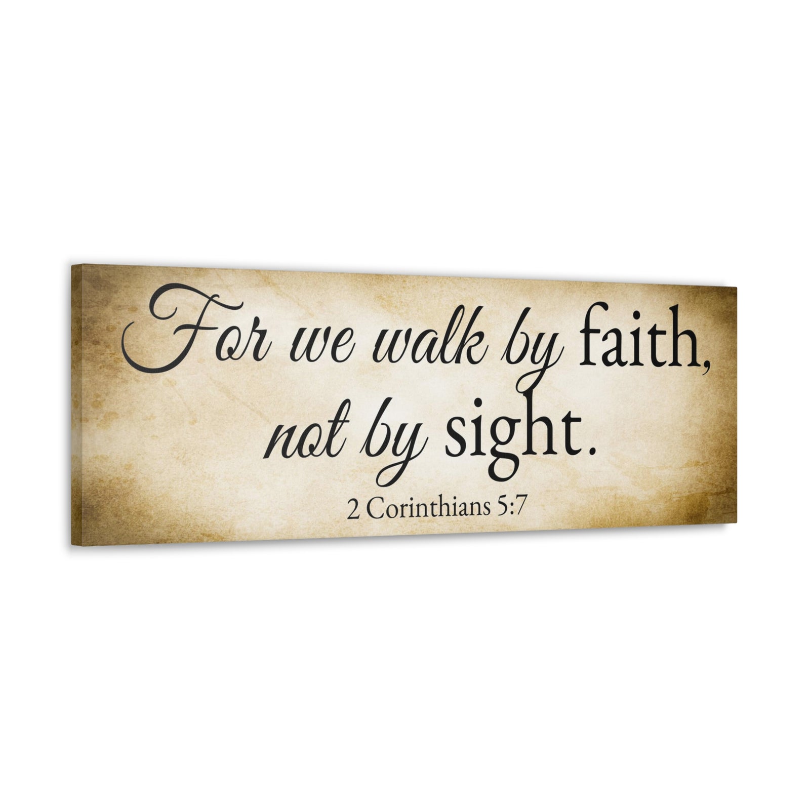 Scripture Walls 2 Corinthians 5:7 Gold Bible Verse Canvas Christian Wall Art Ready to Hang Unframed-Express Your Love Gifts