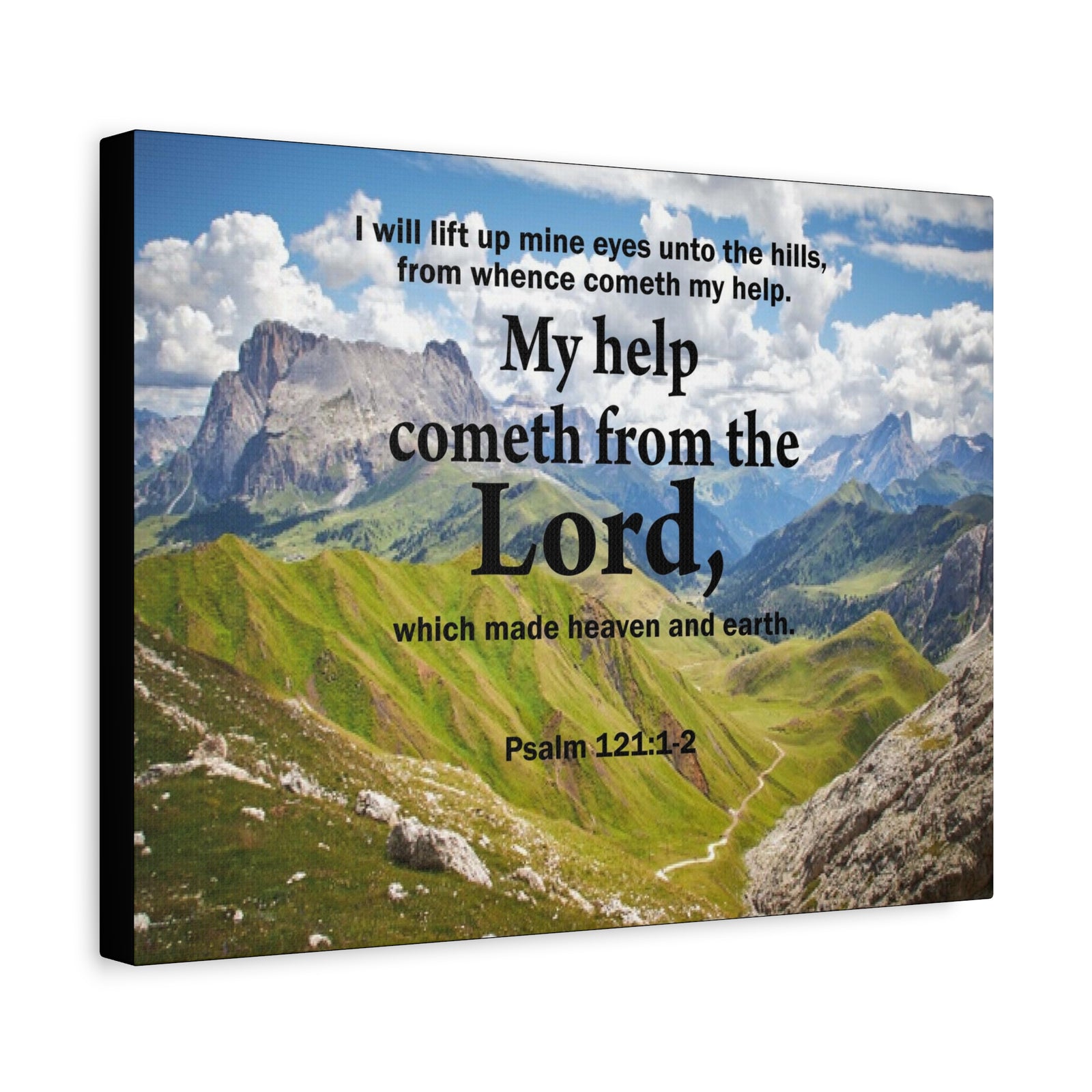 Bible Verse Canvas My Help is God Psalm 121:1-2 Wall Art Christian Home Decor-Express Your Love Gifts