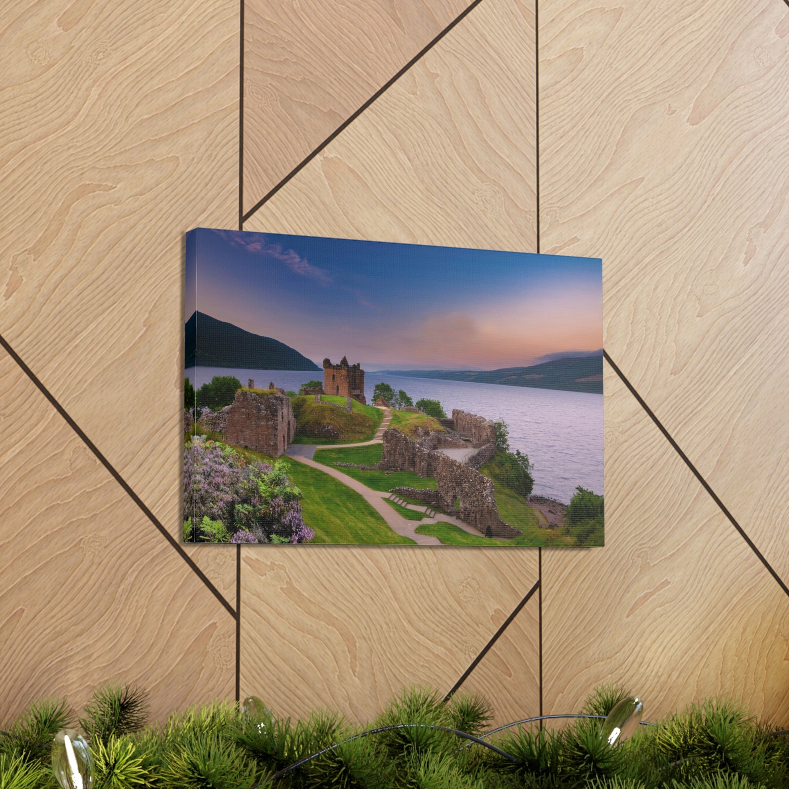 Ruins of Urquhart Castle Ness Scotland Nature Wilderness Photography Canvas Wall Art for Home Decor Ready-to-Hang-Express Your Love Gifts