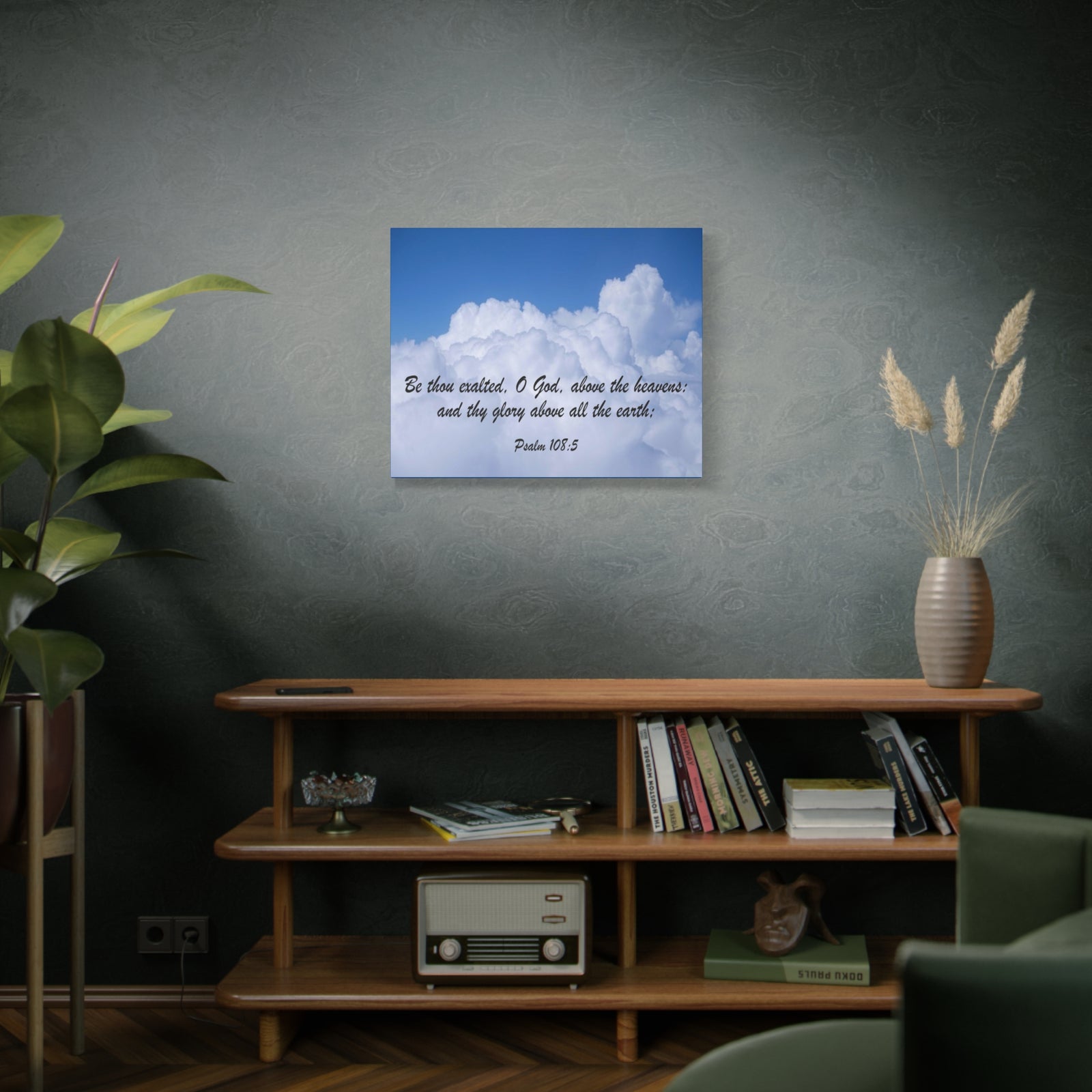 Scripture Canvas Be Thous Exalted Psalm 108:5 Christian Wall Art Bible Verse Print Ready to Hang-Express Your Love Gifts