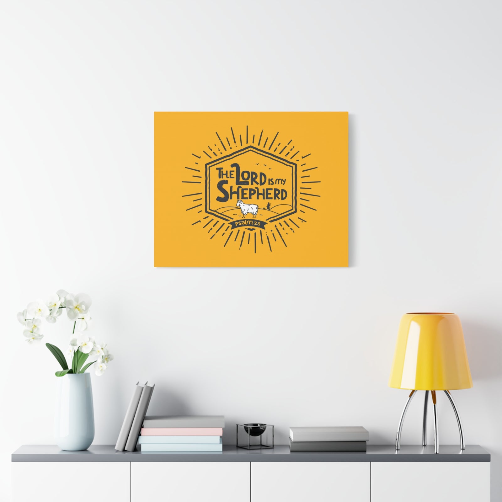 Scripture Canvas The Lord Is My Shepherd Psalm 23 Christian Wall Art Bible Verse Print Ready to Hang-Express Your Love Gifts