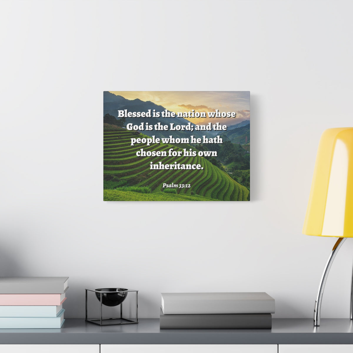 Scripture Walls Blessed Is The Nation Psalm 33:12 Bible Verse Canvas Christian Wall Art Ready to Hang-Express Your Love Gifts