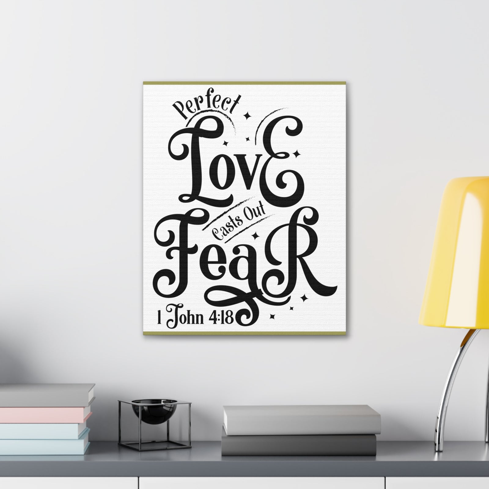 Scripture Walls Perfect Love Casts Out Fear 1 John 4:18 Bible Verse Canvas Christian Wall Art Ready To Hang-Express Your Love Gifts