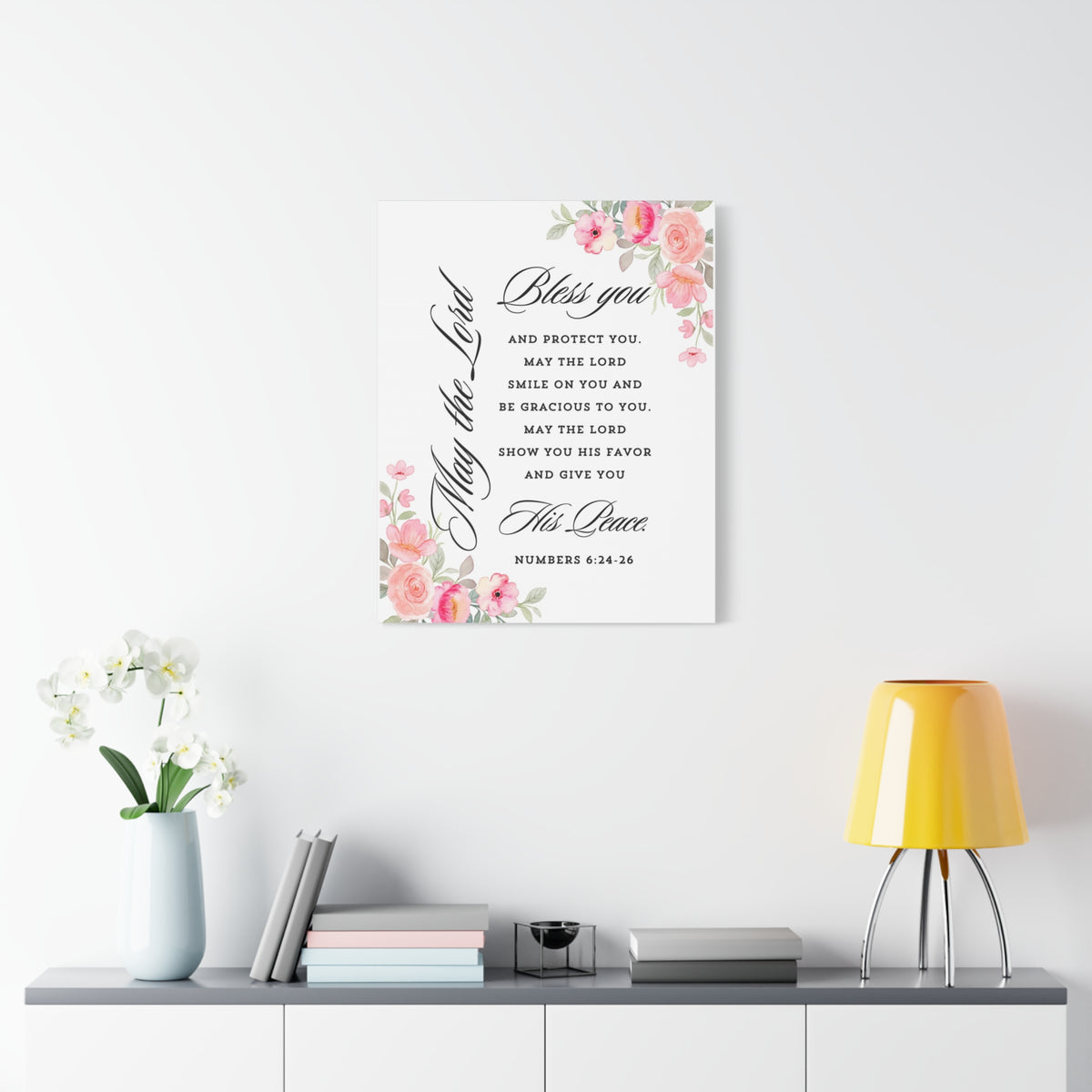 Scripture Walls Numbers 6:24-26 His Blessing Upon You Bible Verse Canvas Christian Wall Art Ready to Hang Unframed-Express Your Love Gifts