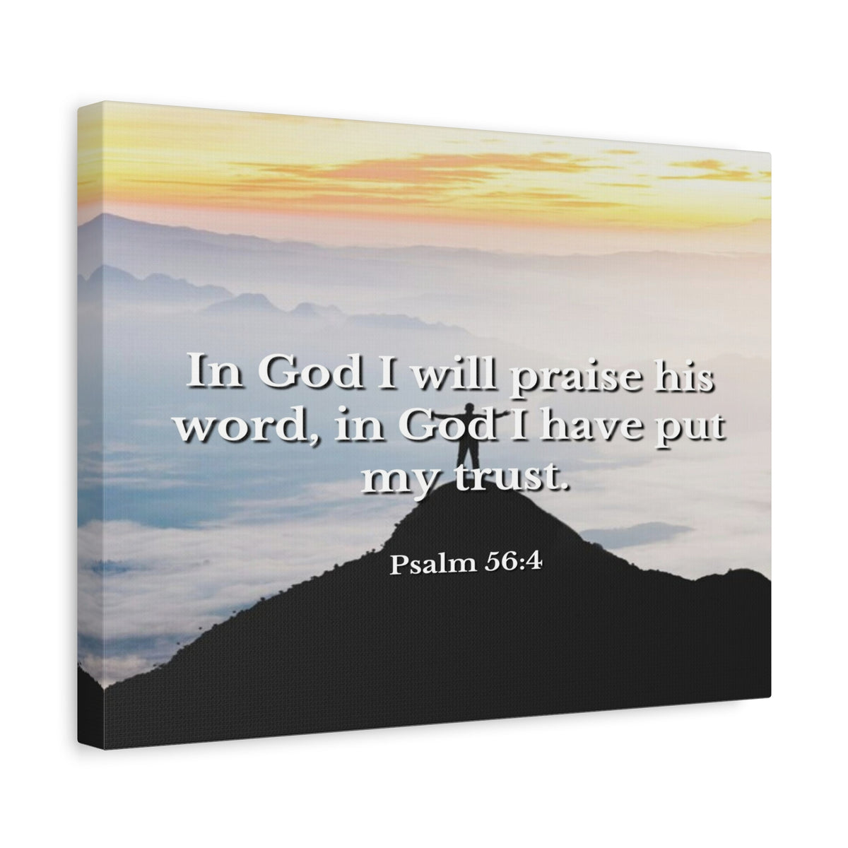 Scripture Canvas Praise His Word Psalm 56:4 Christian Wall Art Bible Verse Print Ready to Hang-Express Your Love Gifts
