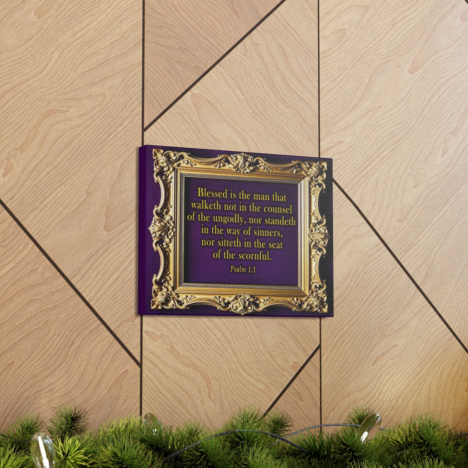 Scripture Walls Psalm 1:1 KJV Bible Verse Canvas Christian Wall Art Ready to Hang Unframed-Express Your Love Gifts