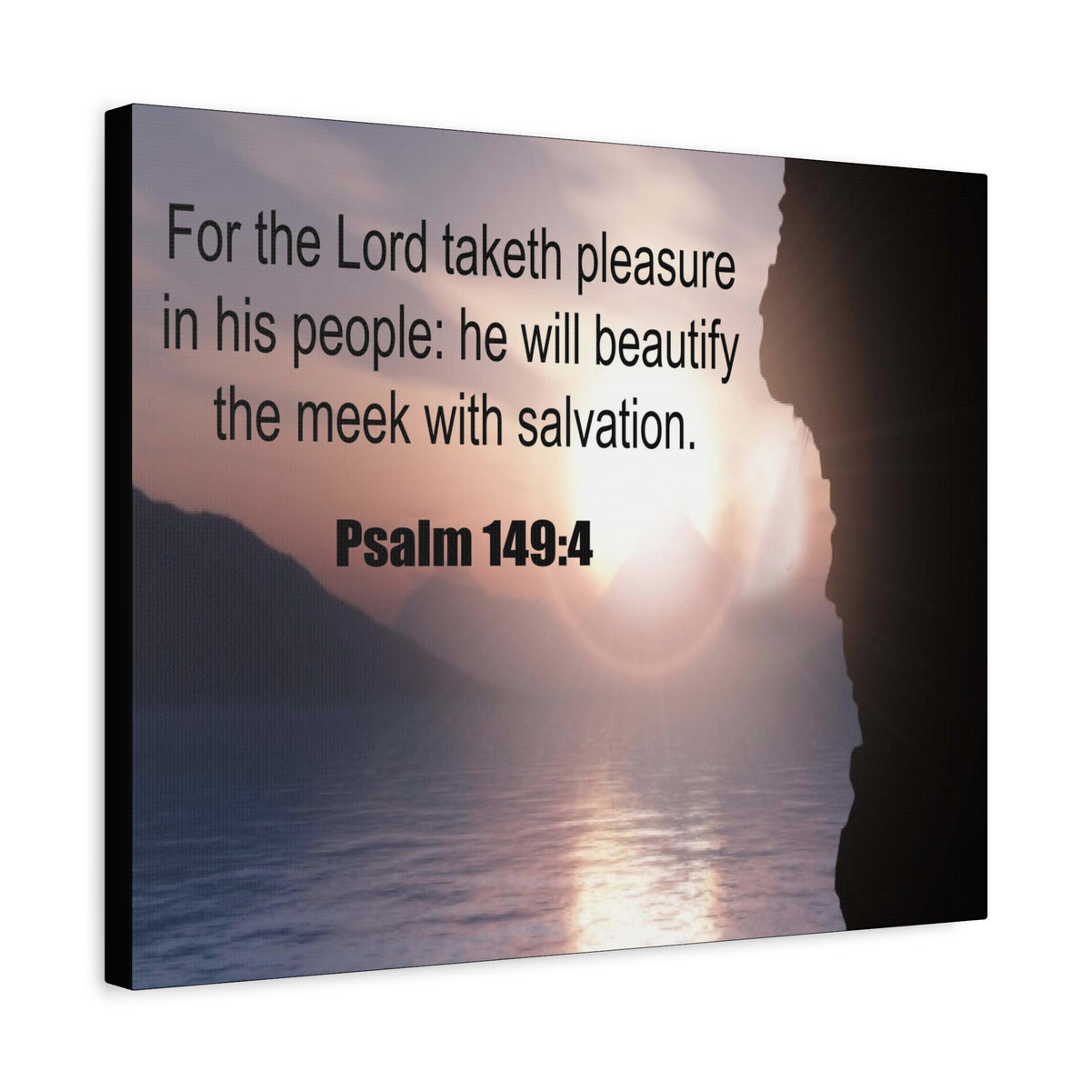 Scripture Canvas Beutify the Meek Psalm 149:4 Christian Wall Art Bible Verse Print Ready to Hang-Express Your Love Gifts