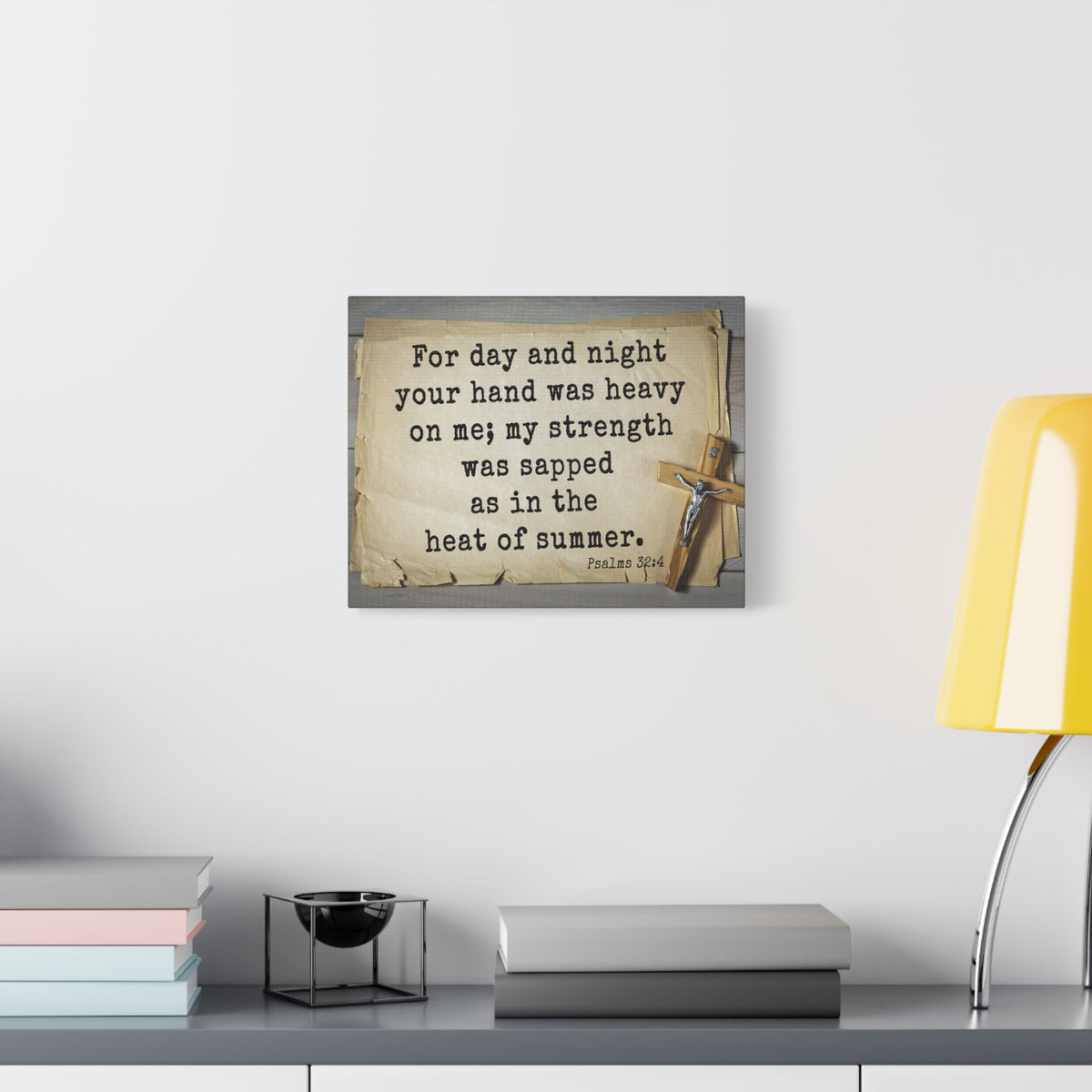 Scripture Walls Heat Of Summer Psalms 32:4 Bible Verse Canvas Christian Wall Art Ready to Hang-Express Your Love Gifts