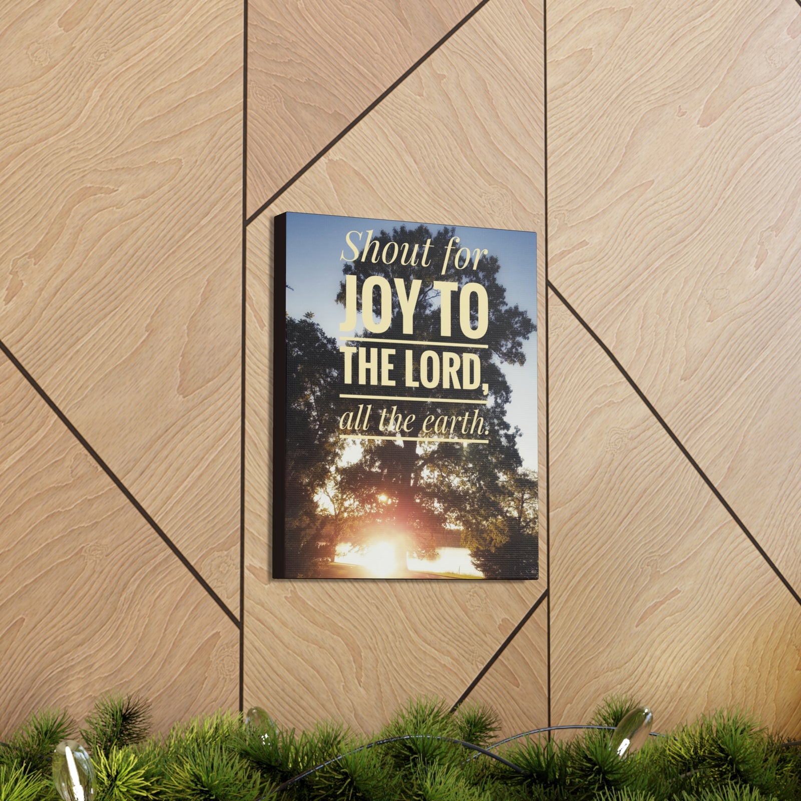 Scripture Walls Shout For Joy Psalm 100:1 Bible Verse Canvas Christian Wall Art Ready to Hang-Express Your Love Gifts