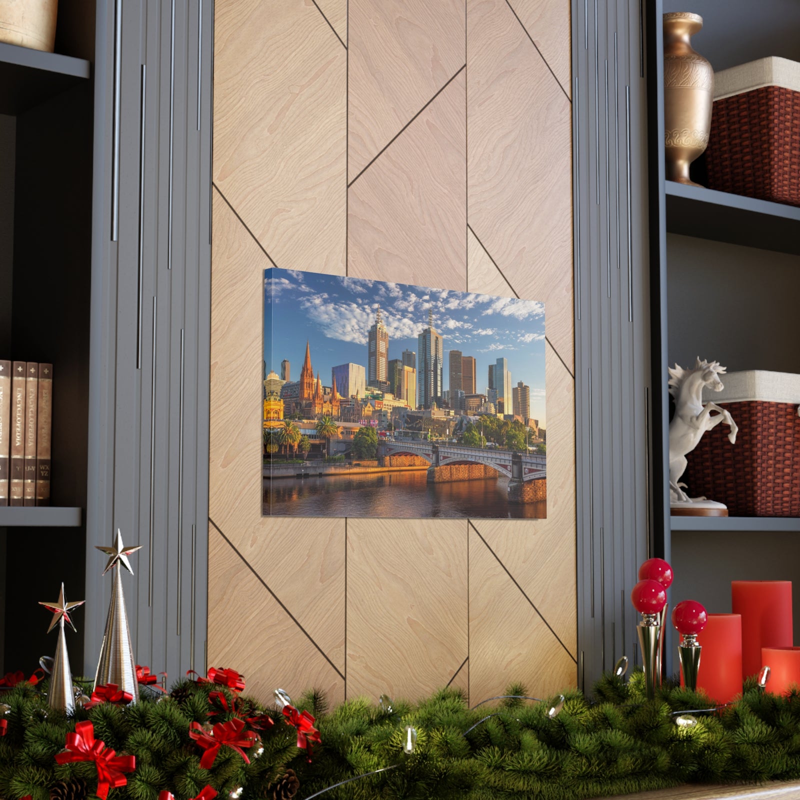 Melbourne Daytime Skyline Canvas Artwork High-Quality Breathtaking Stunning Cityscape for Home Decor Ready to Hang-Express Your Love Gifts