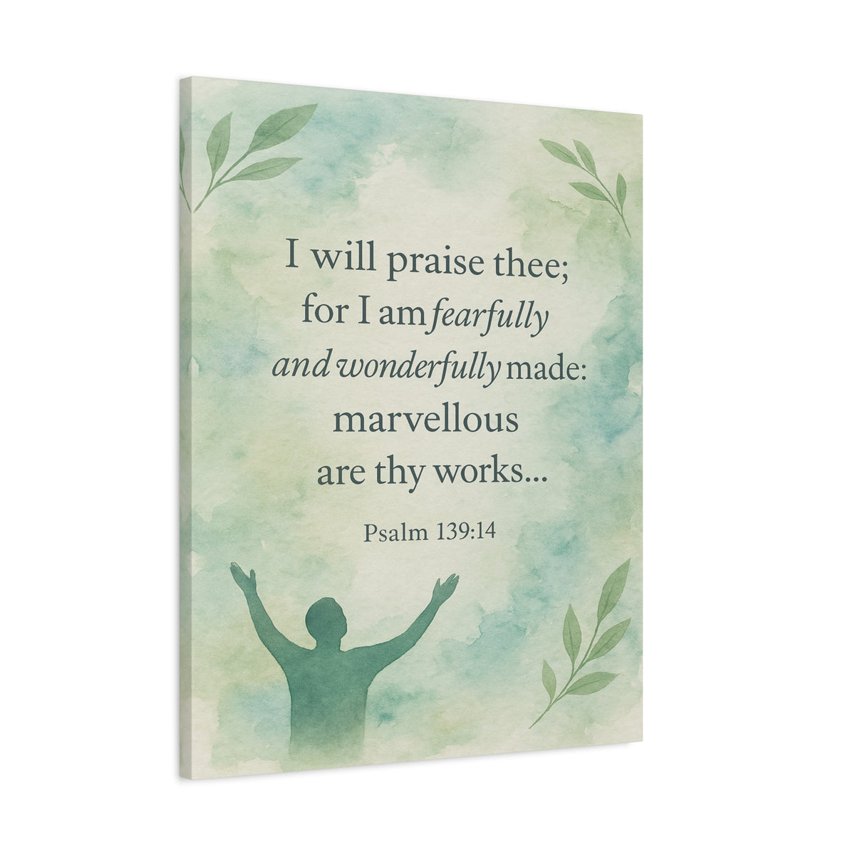 Bible Verse Canvas Psalm 139:14 Christian Home Décor Wall Art Scripture Ready to Hang Faith Print-Express Your Love Gifts