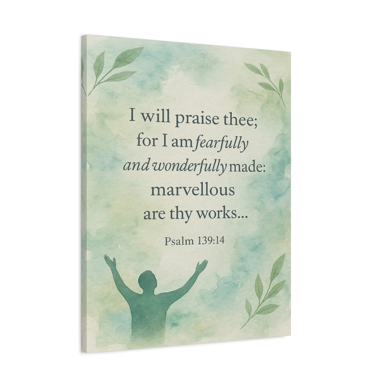 Bible Verse Canvas Psalm 139:14 Christian Home Décor Wall Art Scripture Ready to Hang Faith Print-Express Your Love Gifts
