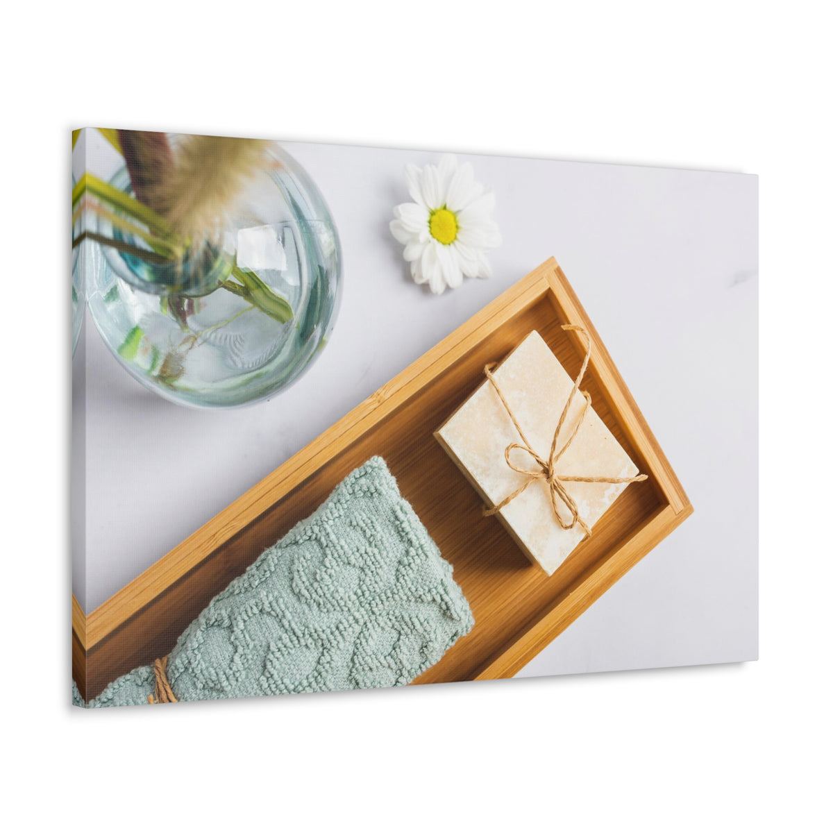 Top View Bath Forest Floral Nature Photography Canvas Wall Art for Home Decor Ready-to-Hang-Express Your Love Gifts