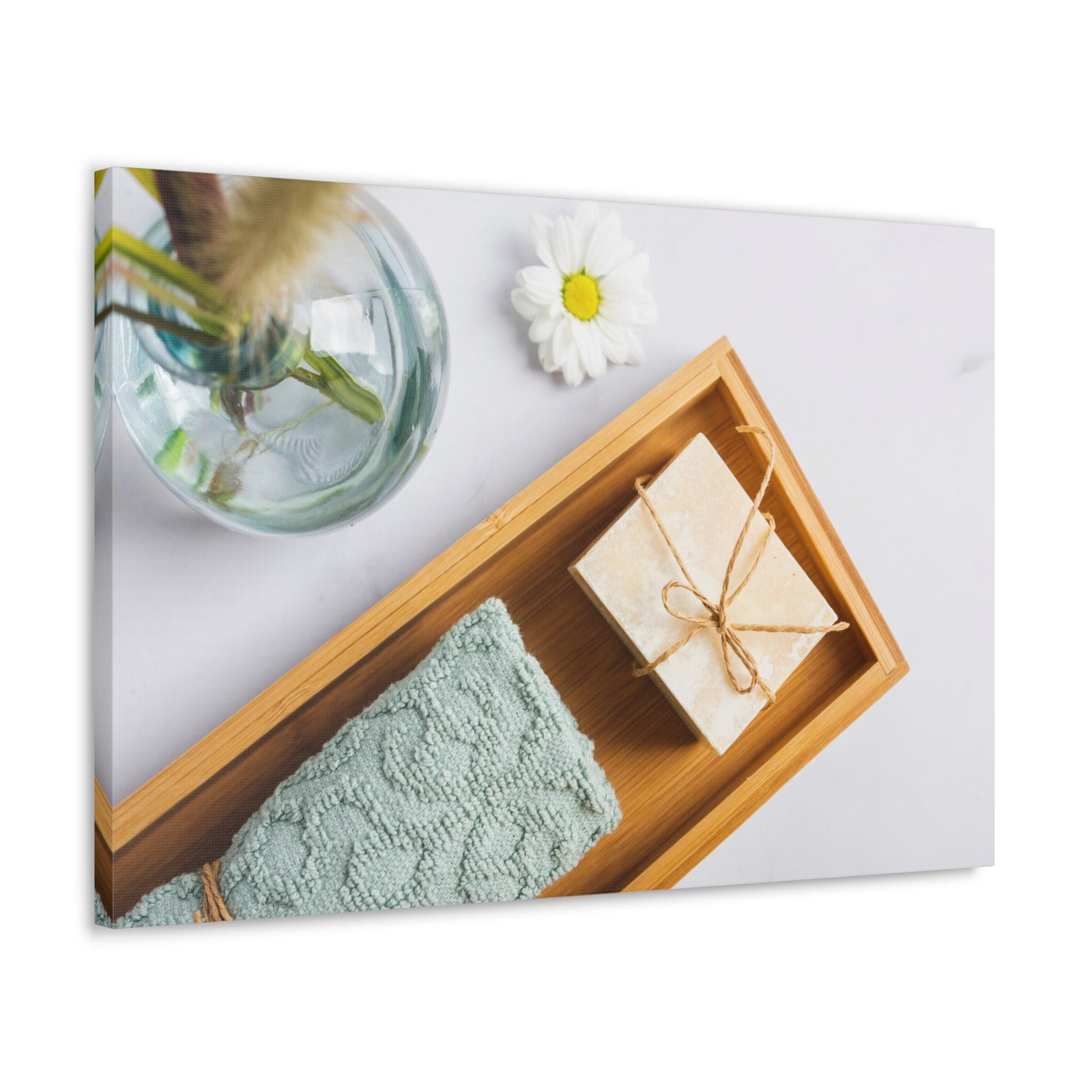 Top View Bath Forest Floral Nature Photography Canvas Wall Art for Home Decor Ready-to-Hang-Express Your Love Gifts