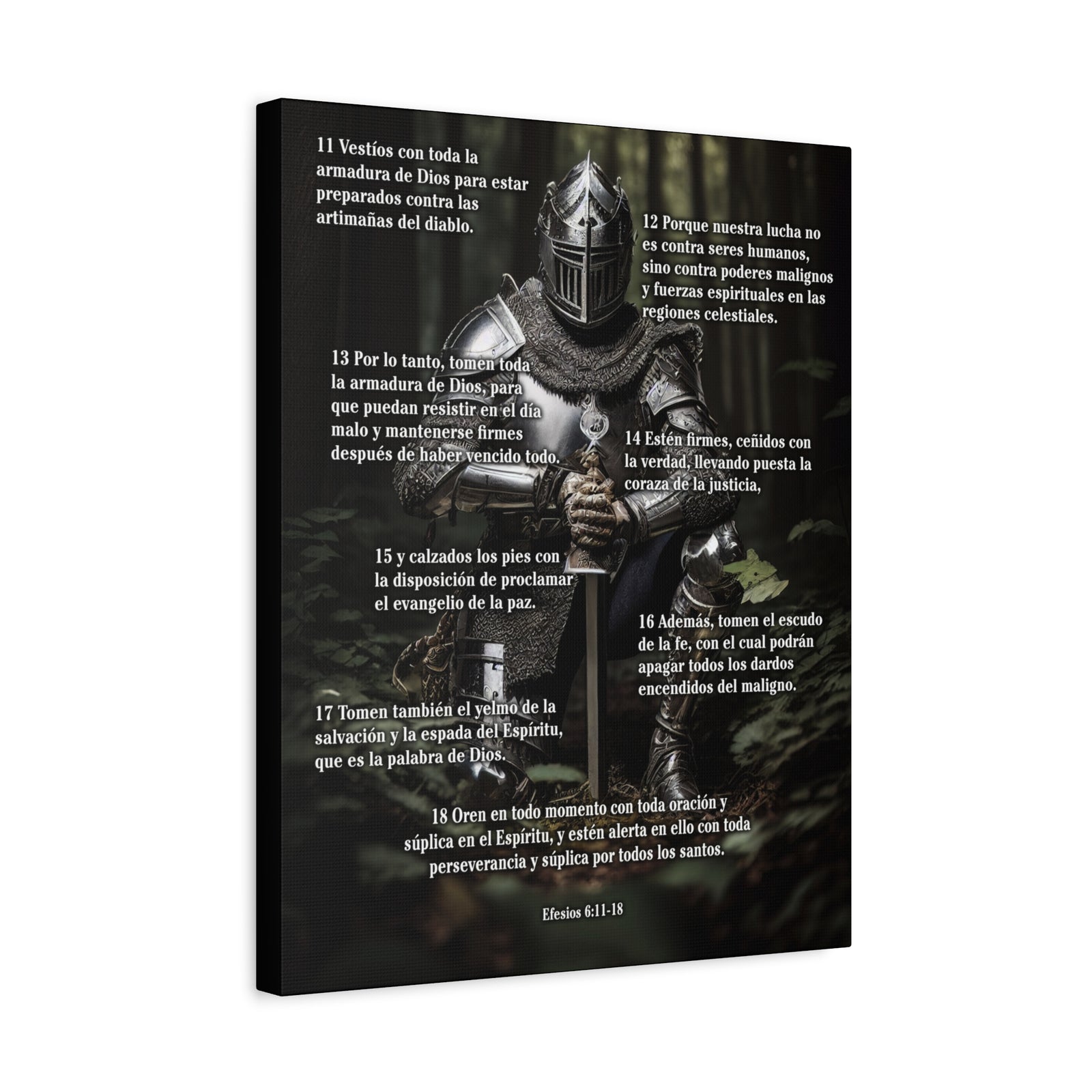 Scripture Walls Armor Of God Ephesians 6:11-18 Spanish Soldier Kneels Christian Wall Art Print Ready to Hang Unframed-Express Your Love Gifts