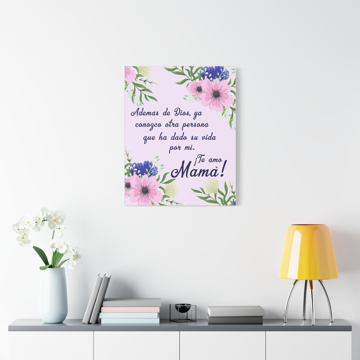 Te Amo Mama Spanish Mom Appreciation Wall Art Ready To Hang Stretched Canvas-Express Your Love Gifts