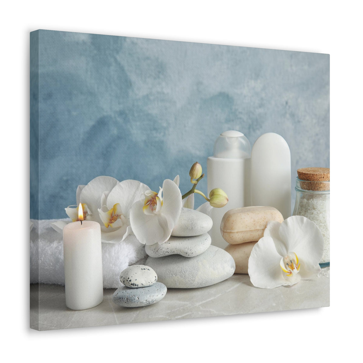 Stones on Light Table Forest Floral Nature Photography Canvas Wall Art for Home Decor Ready-to-Hang-Express Your Love Gifts