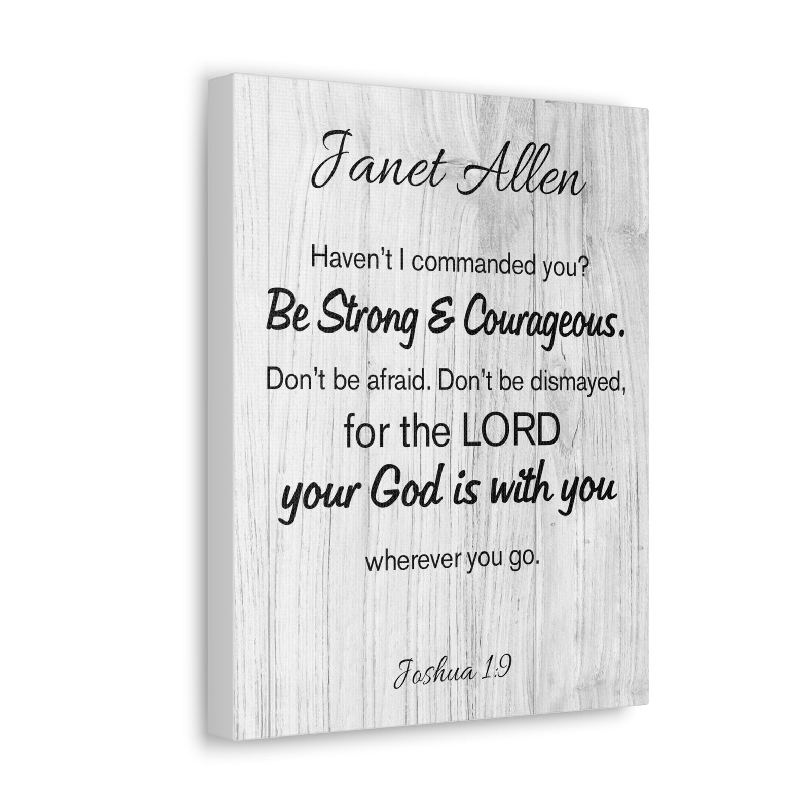 Scripture Walls Personalized Joshua 1:9 Bible Chapter Canvas Christian Wall Art Ready to Hang-Express Your Love Gifts