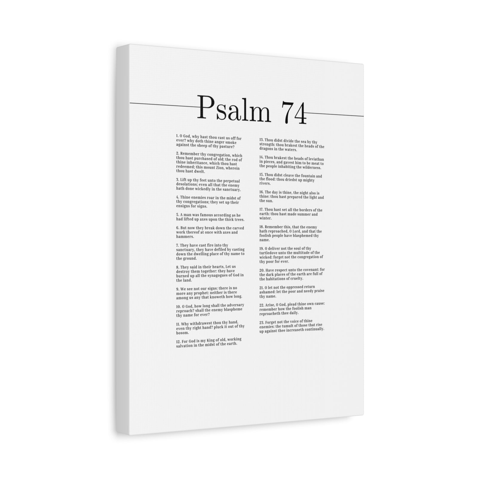 Scripture Canvas For God Is My King Psalm 74 Christian Wall Art Bible Verse Print Ready to Hang-Express Your Love Gifts