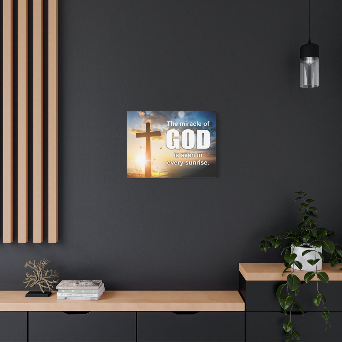 Scripture Canvas The Miracle of God Psalm 118:24 Christian Wall Art Bible Verse Print Ready to Hang-Express Your Love Gifts