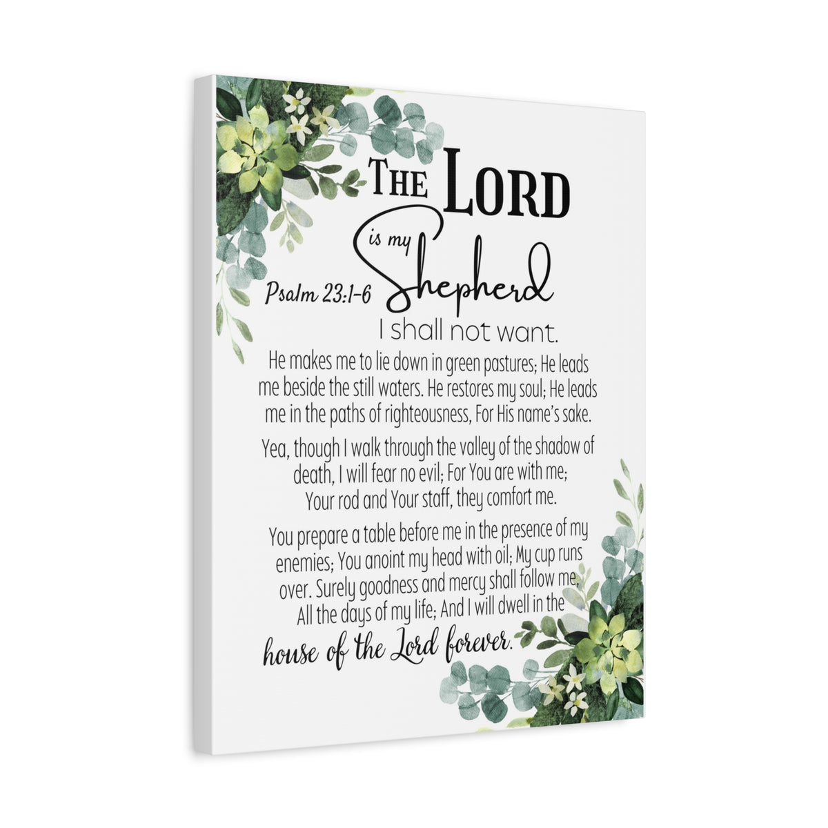 Scripture Walls Psalm 23:1-6 I Shall Not Want Bible Verse Canvas Christian Wall Art Ready to Hang Unframed-Express Your Love Gifts
