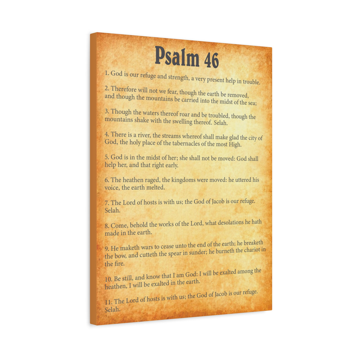 Scripture Walls Psalm 46 Gold Bible Chapter Canvas Christian Wall Art Ready to Hang-Express Your Love Gifts