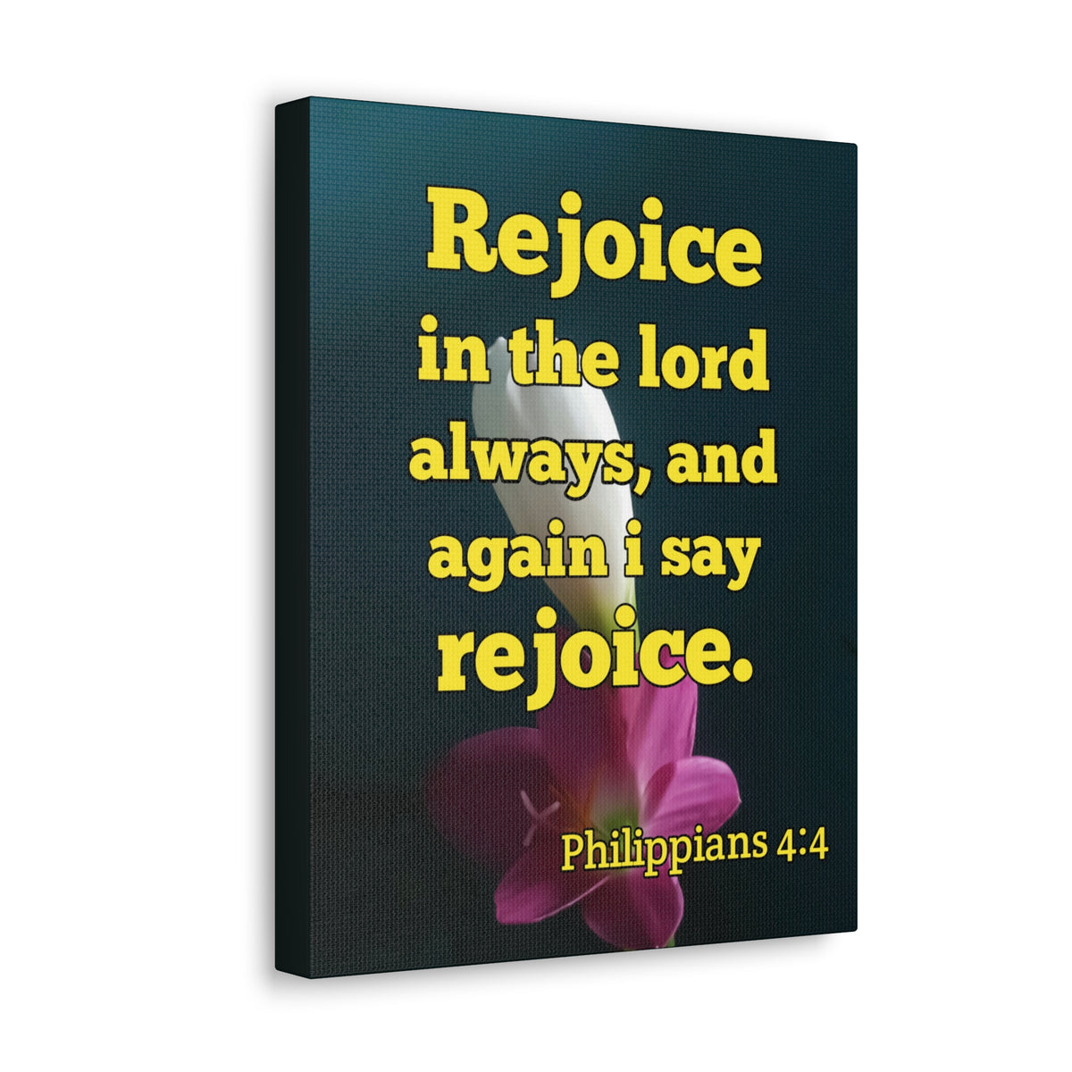 Scripture Canvas In The Lord Always Philippians 4:4 Christian Wall Art Bible Verse Print Ready to Hang-Express Your Love Gifts
