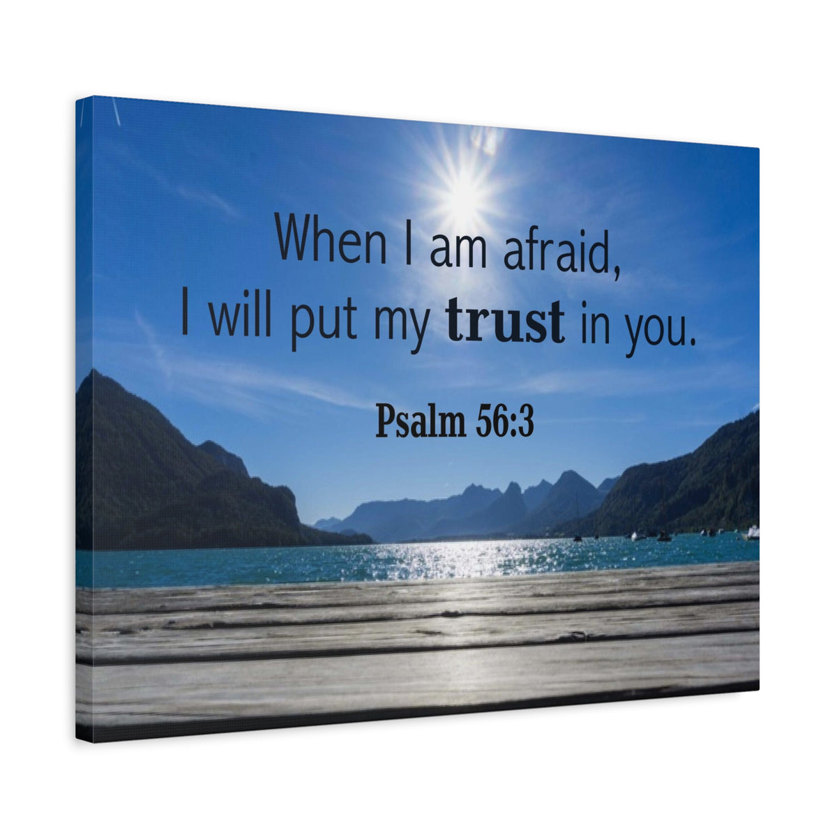 Scripture Canvas Trust Psalm 56:3 Christian Wall Art Bible Verse Print Ready to Hang-Express Your Love Gifts