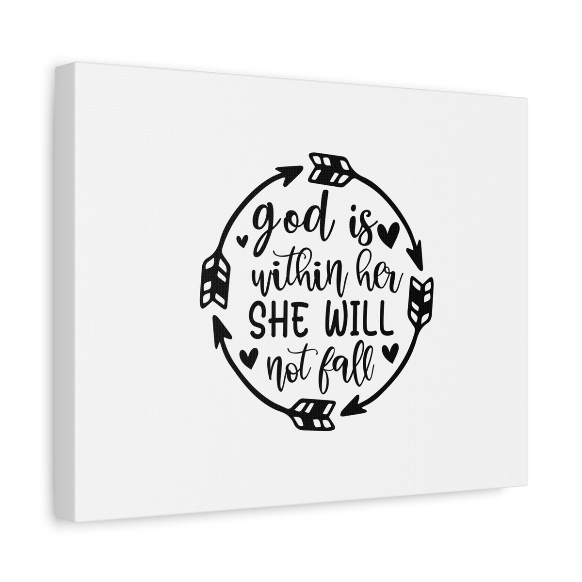 Scripture Canvas God Is Within Her She Will Not Fall Psalm 46:5 Christian Wall Art Bible Verse Print Ready to Hang-Express Your Love Gifts