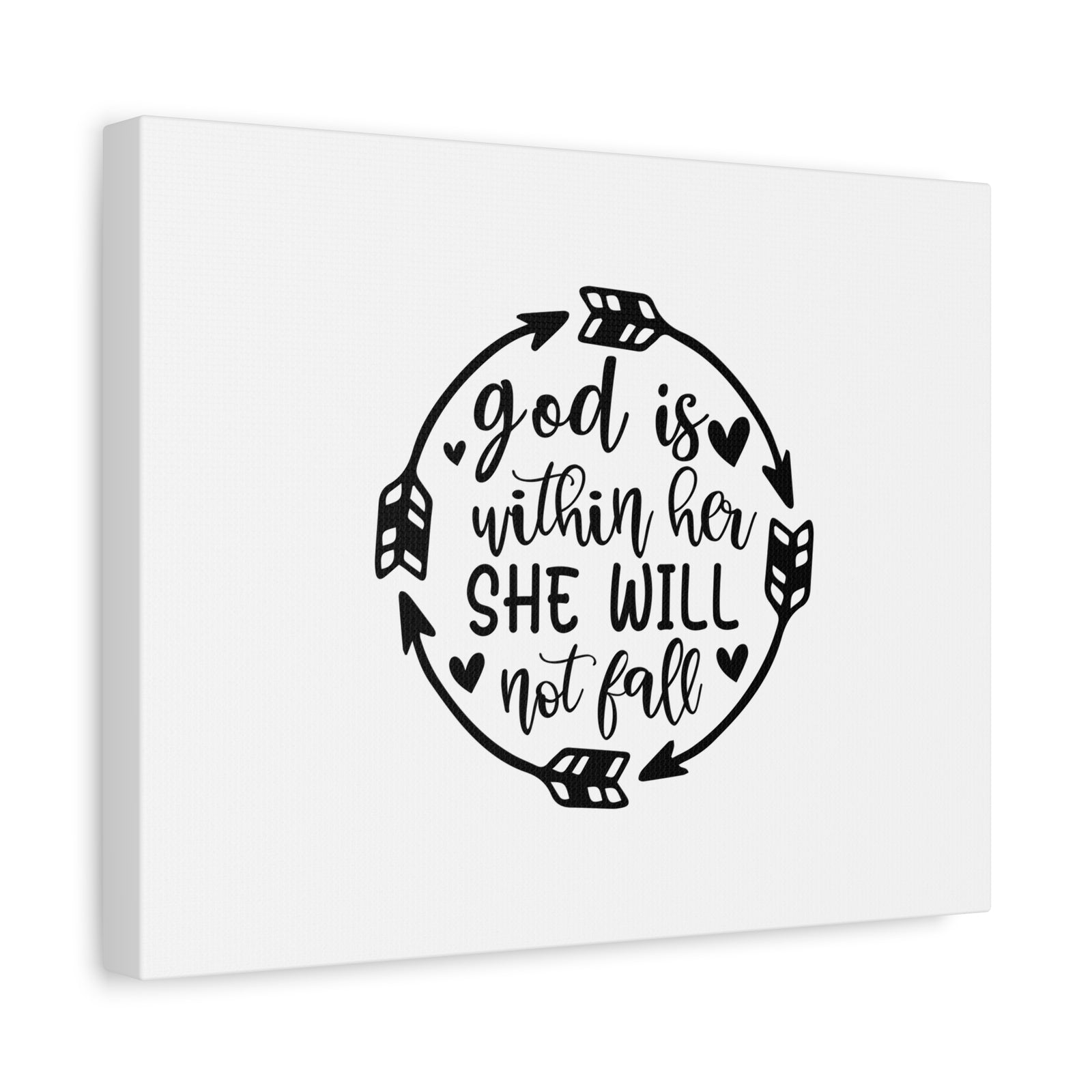 Scripture Canvas God Is Within Her She Will Not Fall Psalm 46:5 Christian Wall Art Bible Verse Print Ready to Hang-Express Your Love Gifts