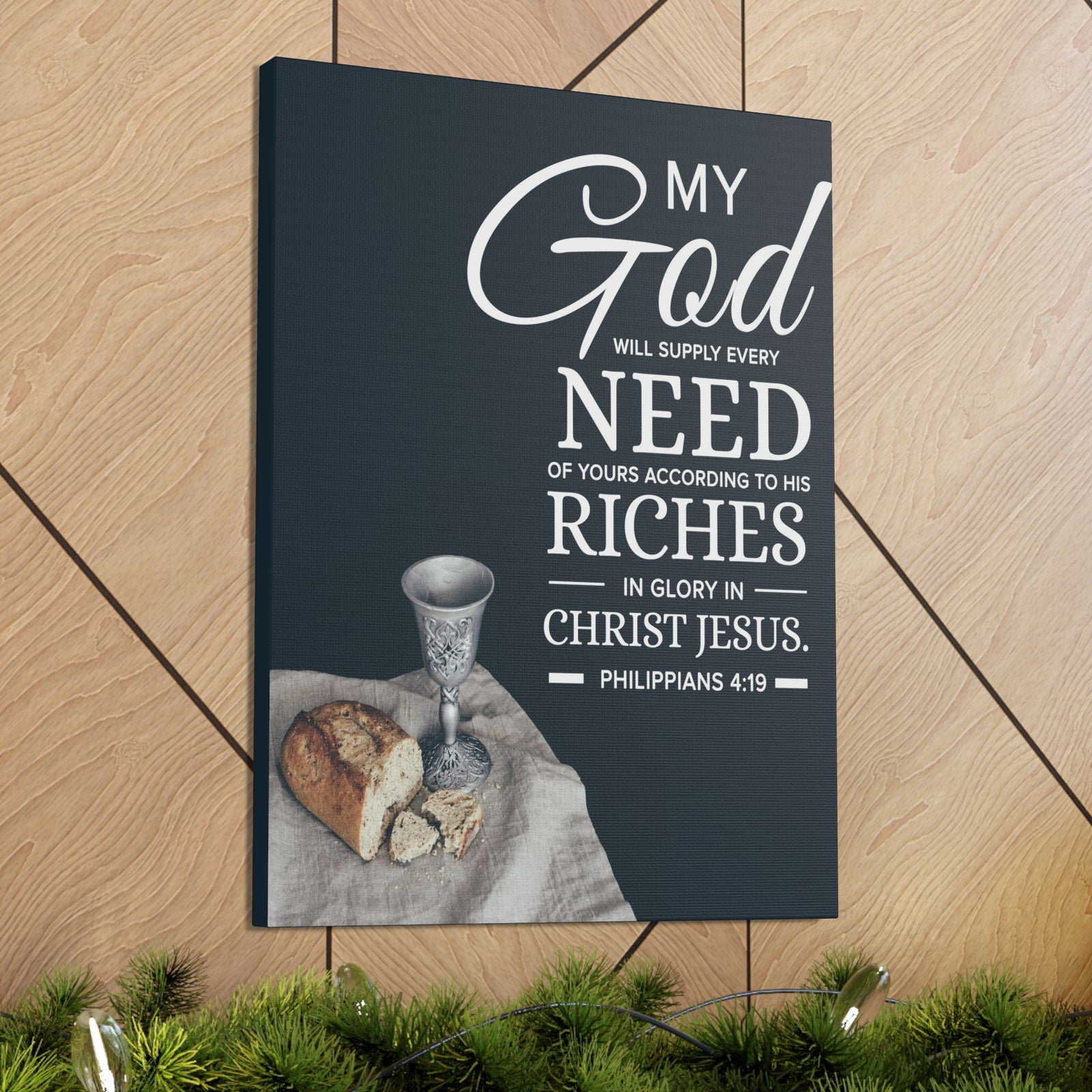 Bible Verse Canvas My God Need Riches Philippians 4:19 Wall Art Christian Home Decor-Express Your Love Gifts