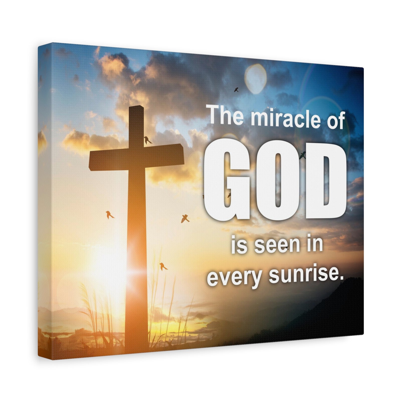 Scripture Canvas The Miracle of God Psalm 118:24 Christian Wall Art Bible Verse Print Ready to Hang-Express Your Love Gifts