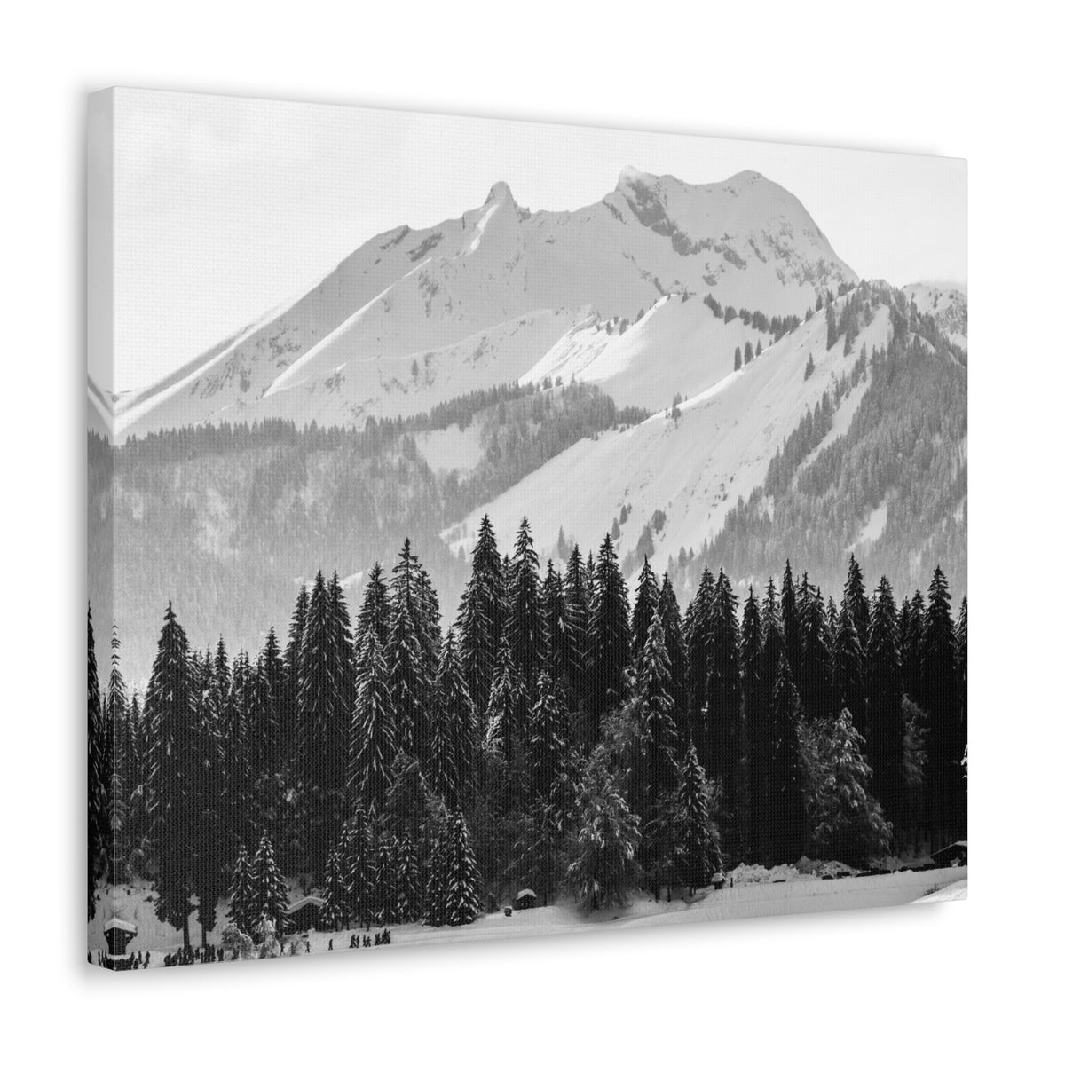 Winter Forest Mountain Black And White Nature Wilderness Photography Canvas Wall Art for Home Decor Ready-to-Hang-Express Your Love Gifts